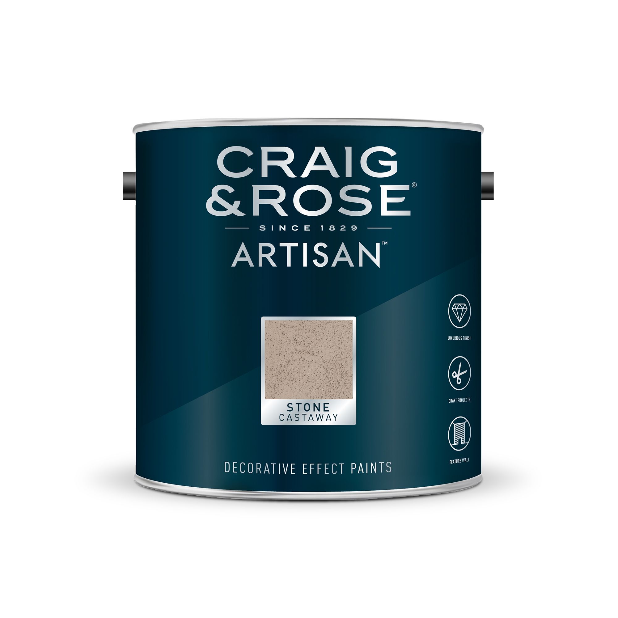 Craig & Rose Artisan Castaway Stone Textured effect Matt Topcoat Special effect paint, 2.5L