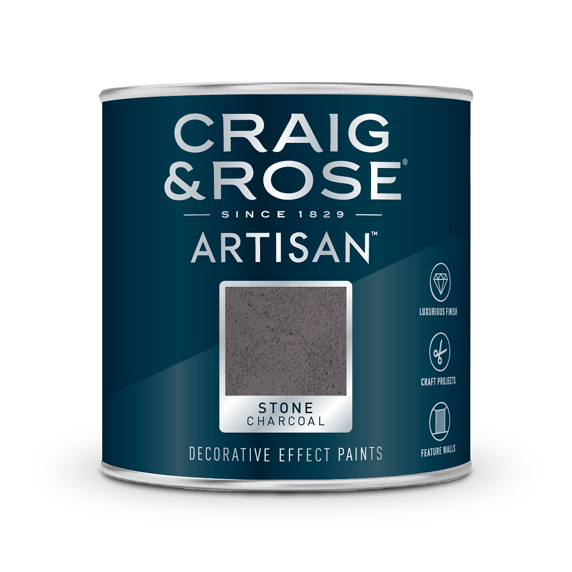 Craig & Rose Artisan Charcoal Stone Textured effect Matt Topcoat Special effect paint, 250ml
