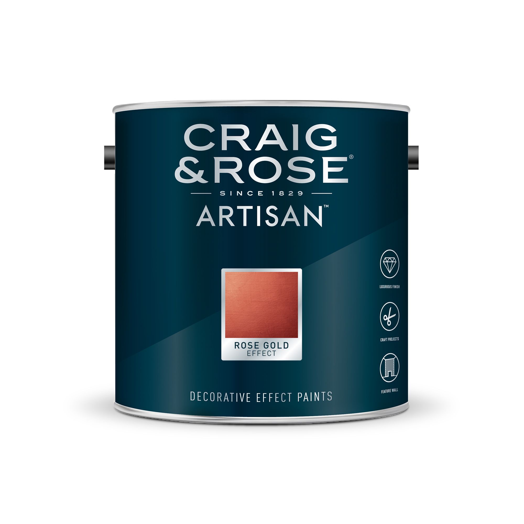 Craig & Rose Artisan Rose Gold effect Mid sheen Topcoat Special effect paint, 2.5L