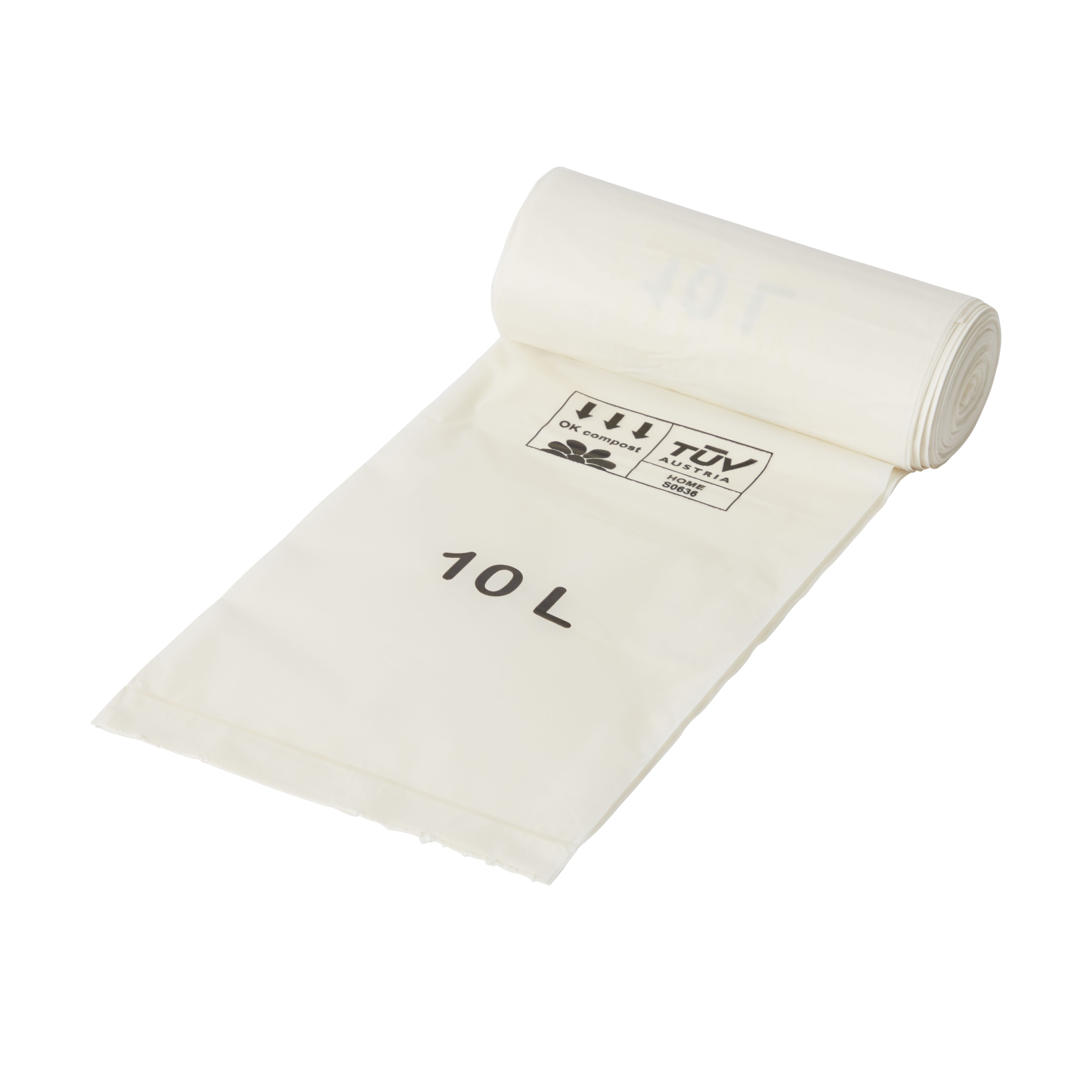 Cream 10L Light duty Bin bag, Pack of 20