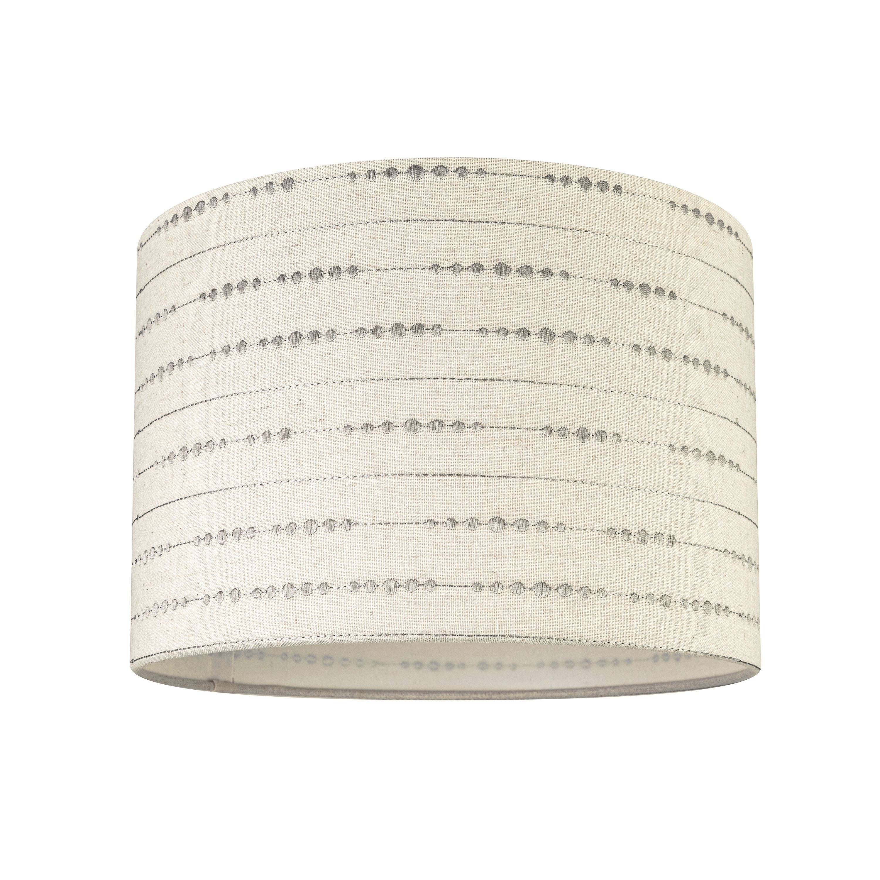 Cream Embroidered Drum Lamp shade (D)30cm