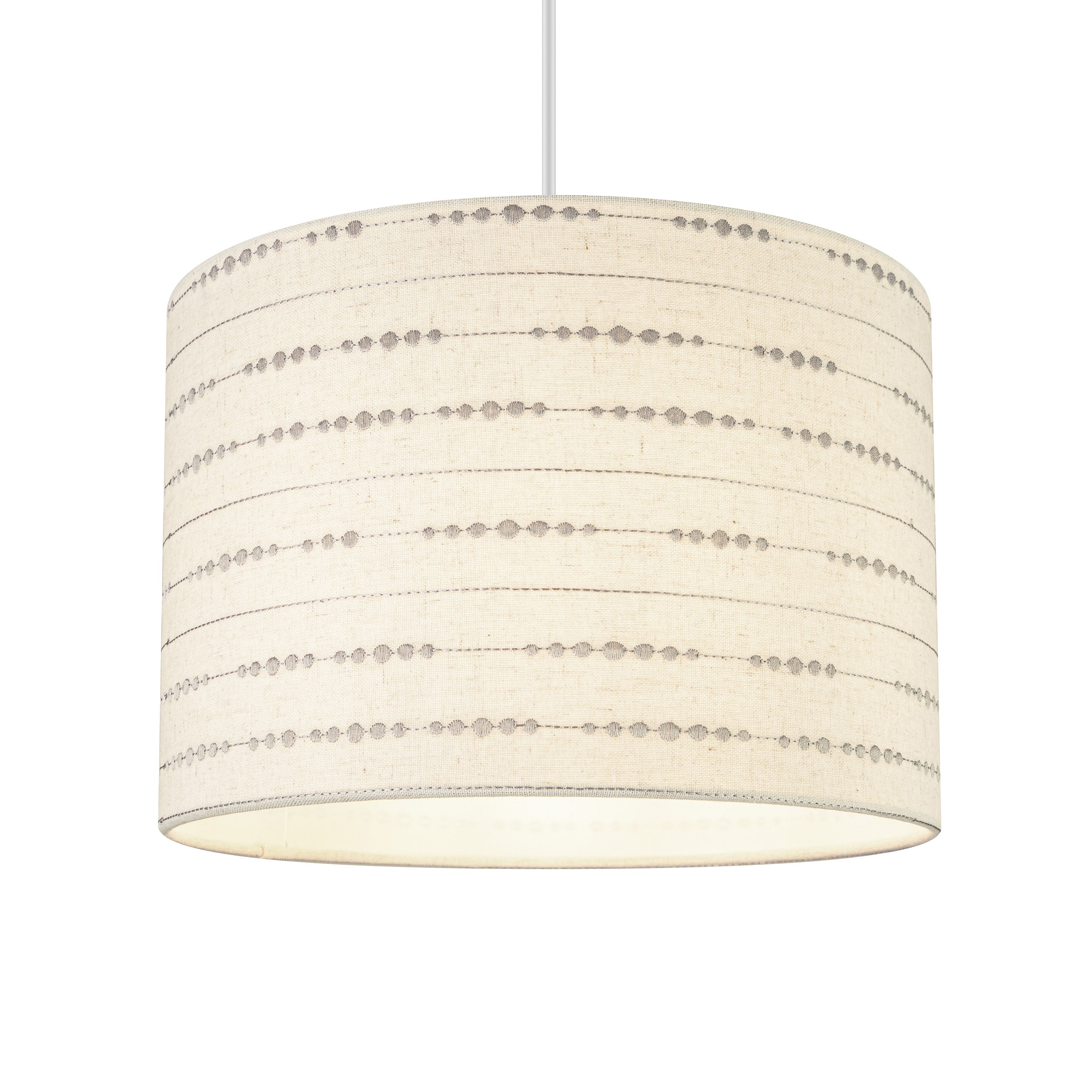 Cream Embroidered Drum Lamp shade (D)30cm