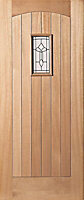 Croft 3 panel Bevelled Glazed Hardwood veneer External Front door, (H)1981mm (W)838mm