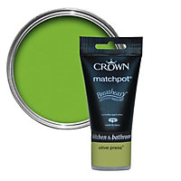 Crown Breatheasy Olive press Matt Emulsion paint, 40ml Tester pot