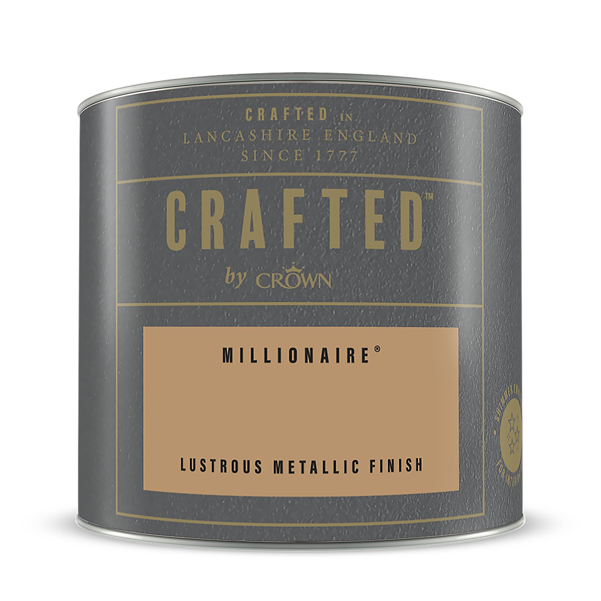 Crown Crafted Millionaire Metallic effect Multi-surface Emulsion paint, 125ml Tester pot