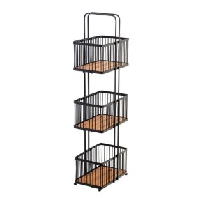 Croydex 3 tier Black Steel 3 compartments Shower caddy (W)22cm