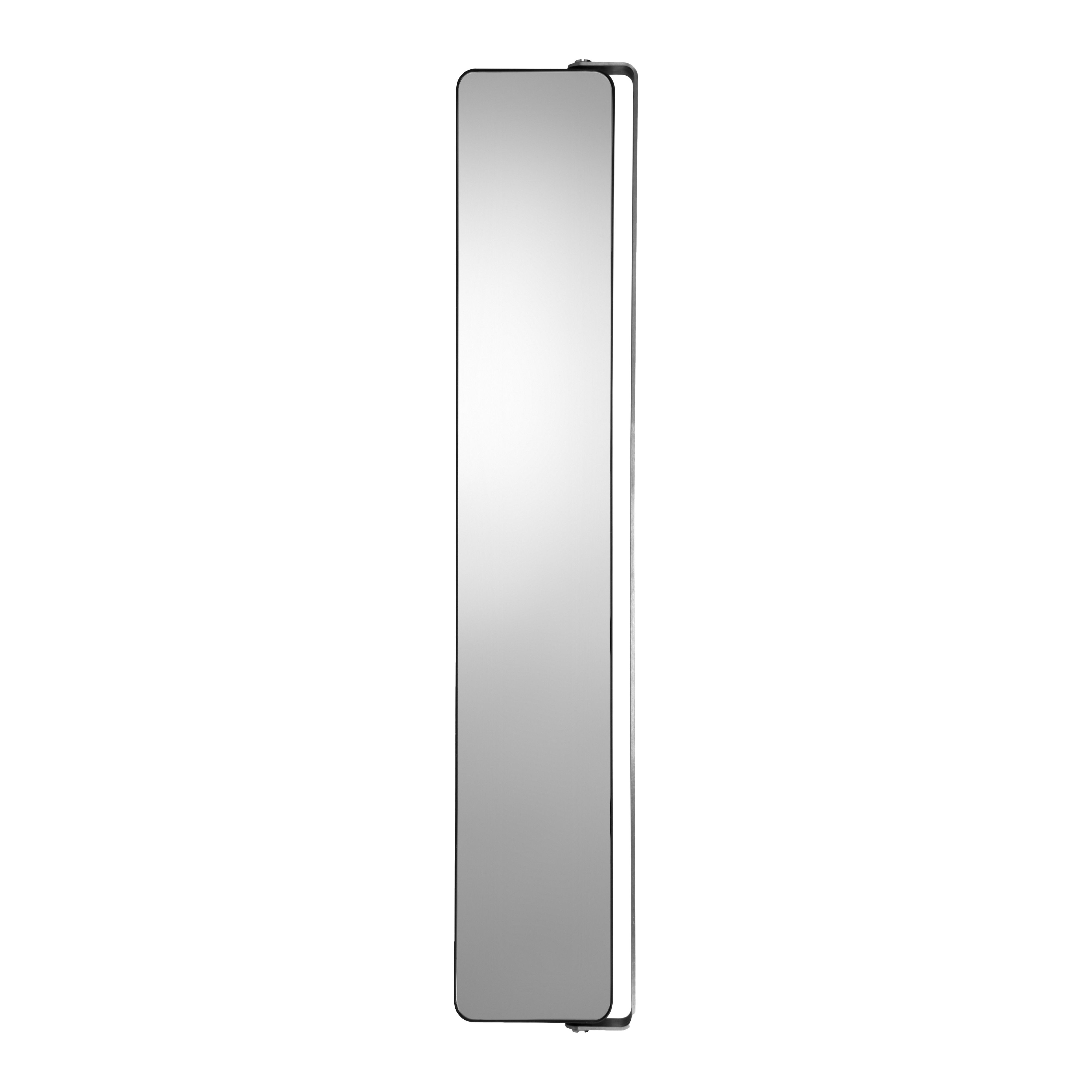 Croydex Arun Matt Black Single Bathroom Wall cabinet With Mirrored door (H)1232mm (W)200mm