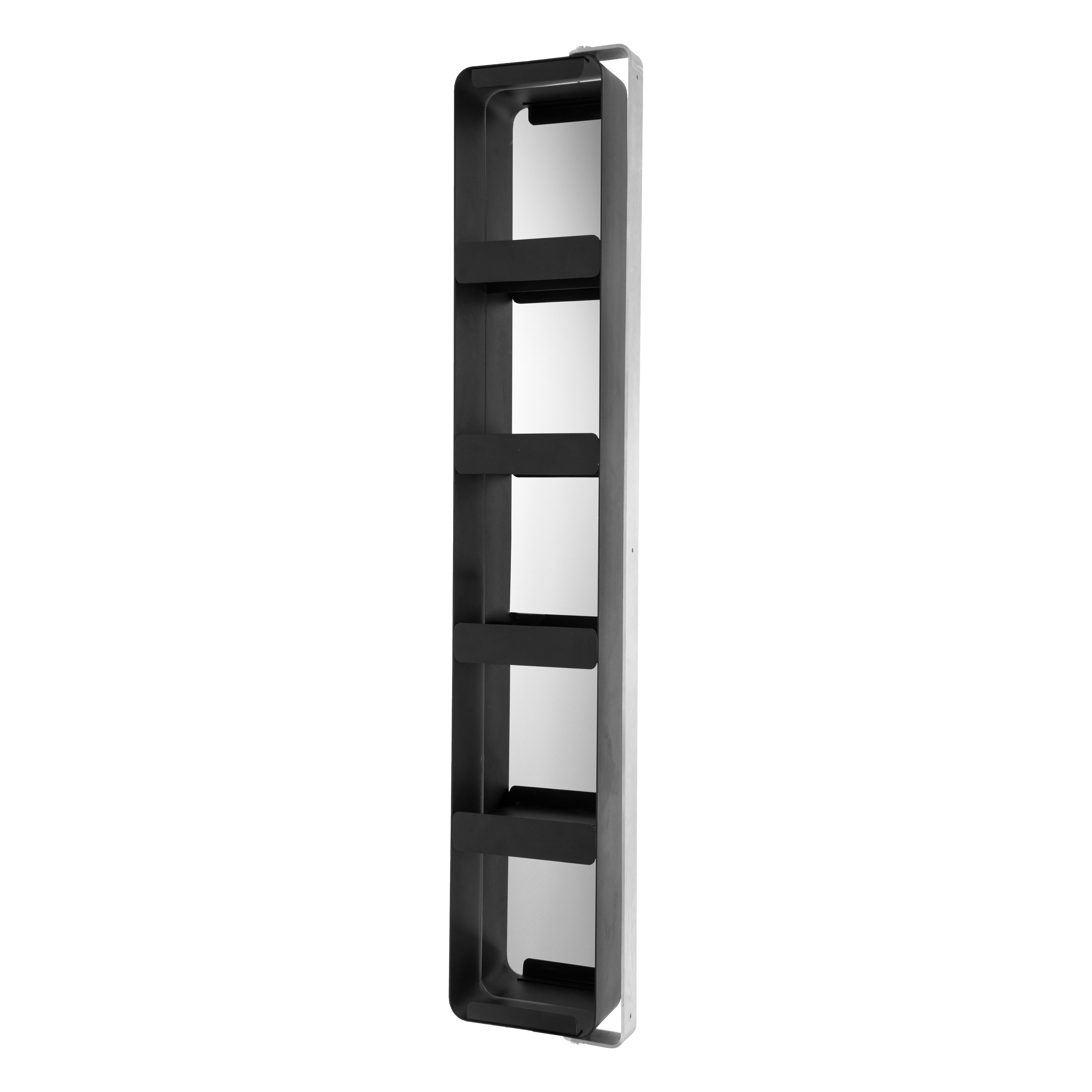 Croydex Arun Matt Black Single Bathroom Wall cabinet With Mirrored door (H)1232mm (W)200mm