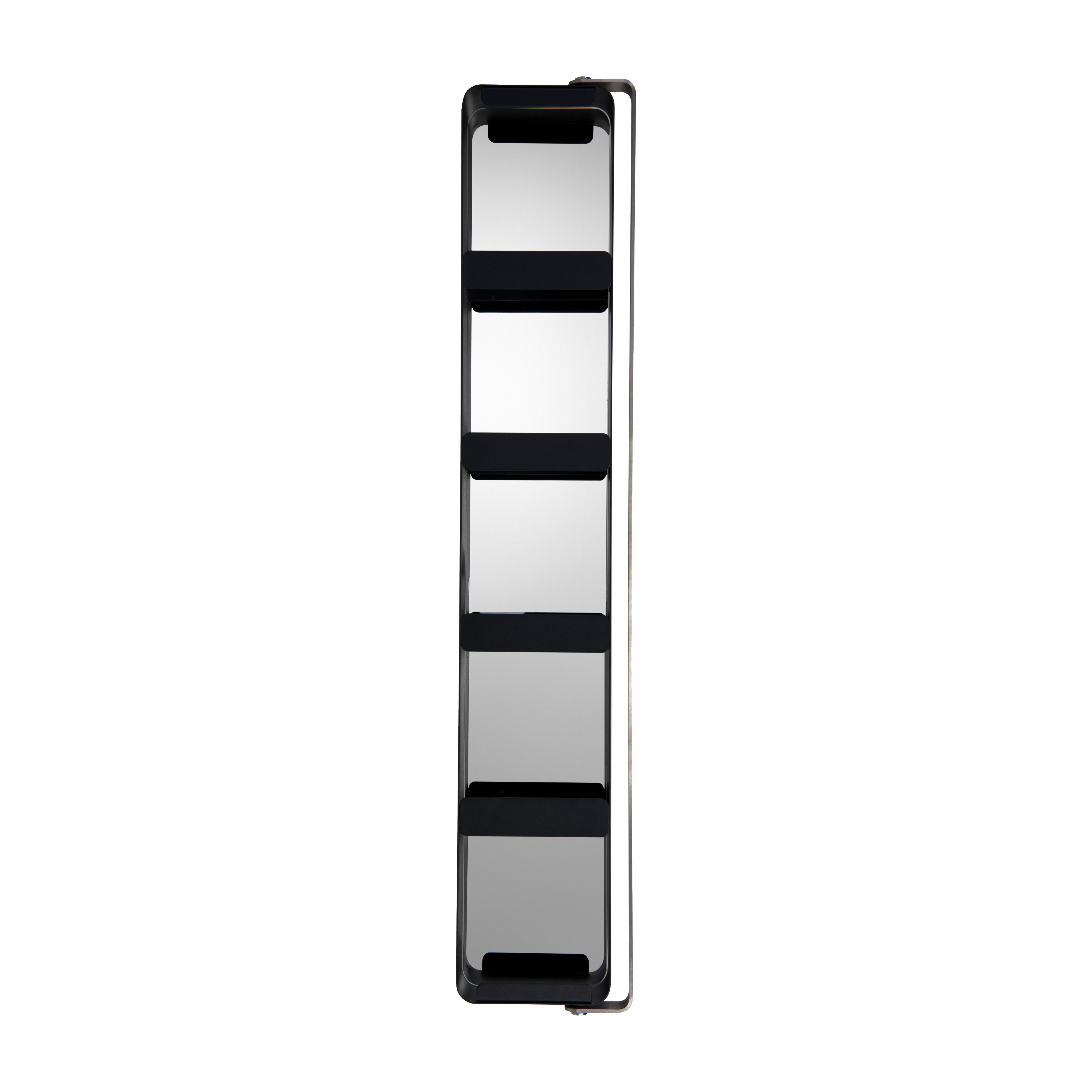 Croydex Arun Matt Black Single Bathroom Wall cabinet With Mirrored door (H)1232mm (W)200mm
