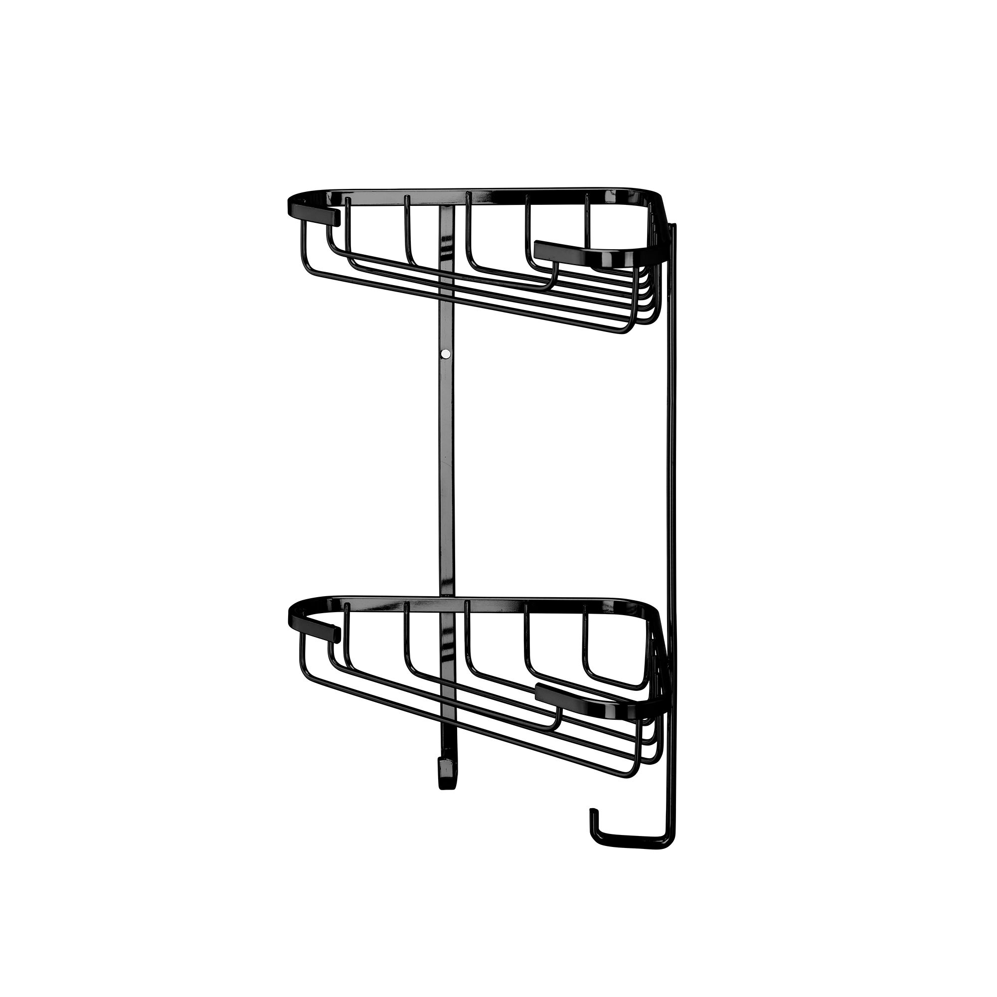Croydex Black Mild steel 2 tier Corner shower basket (W)25cm