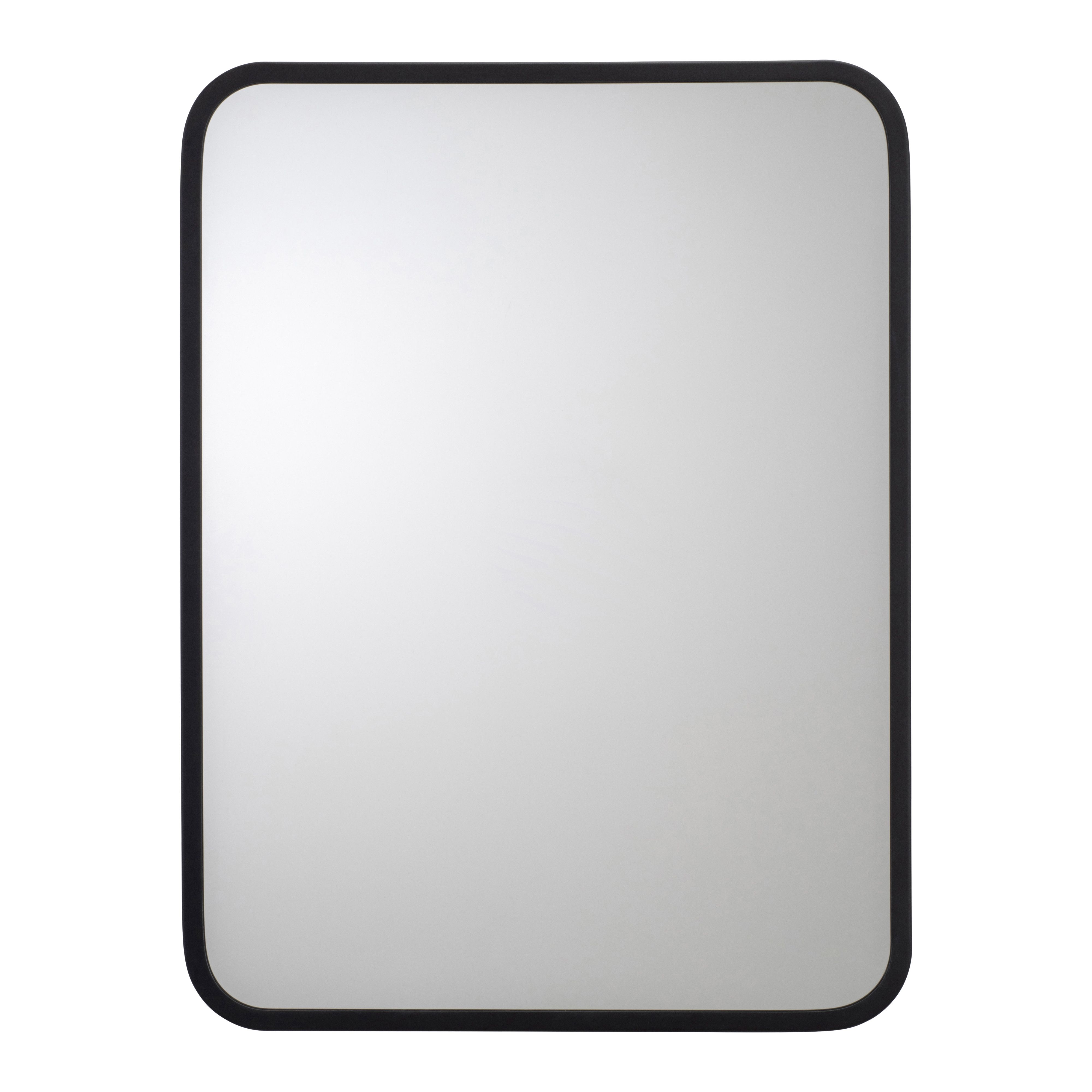 Croydex Black Single Bathroom Wall cabinet With Mirrored door (H)603mm (W)453mm