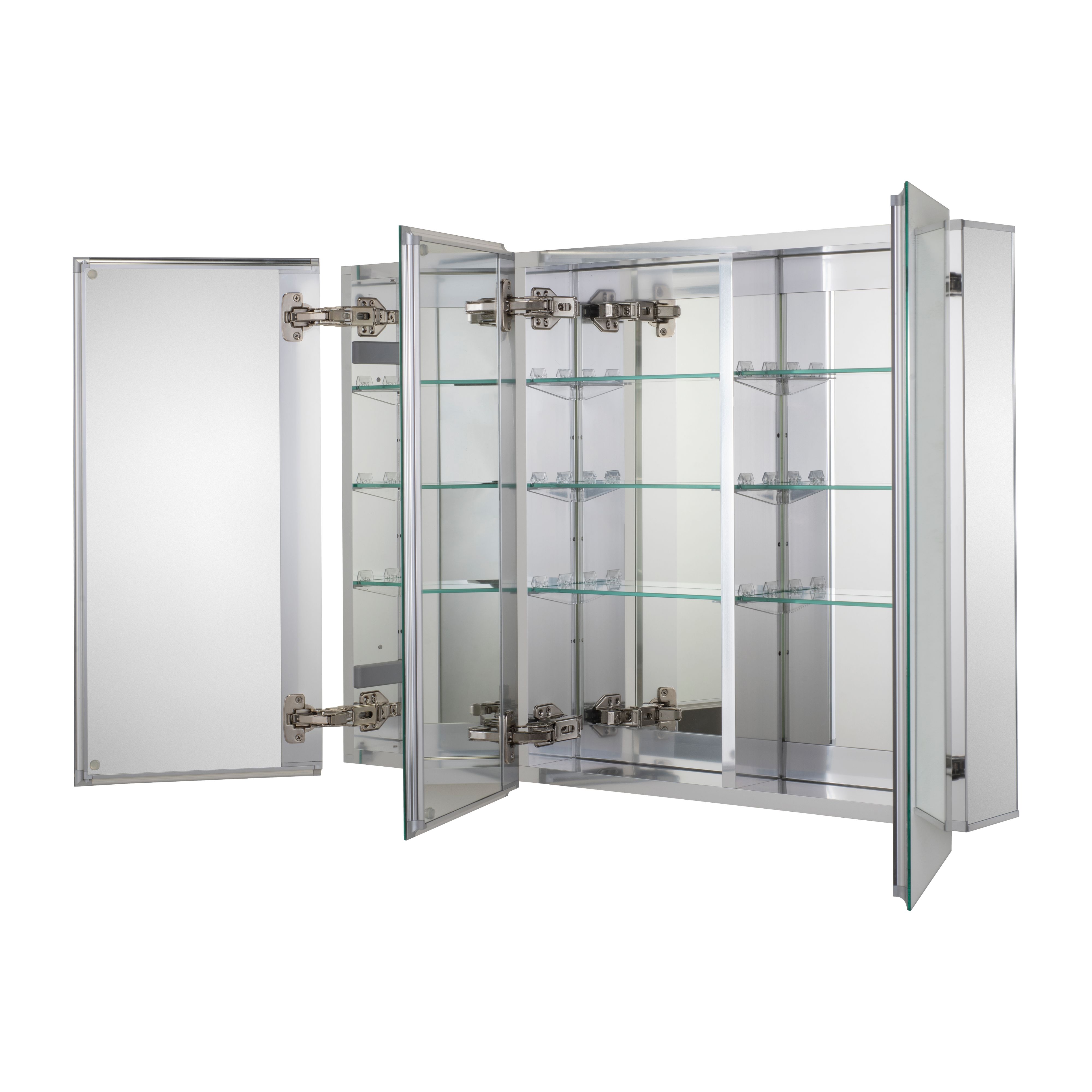 Croydex Brantley Triple Bathroom Wall cabinet With 3 mirror doors (H)660mm (W)914mm