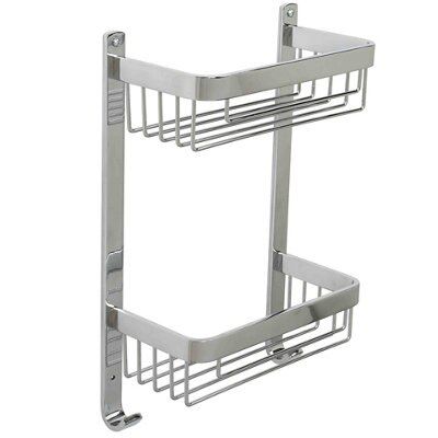 Croydex Chrome effect Aluminium 2 tier Shower caddie (W)25.5cm