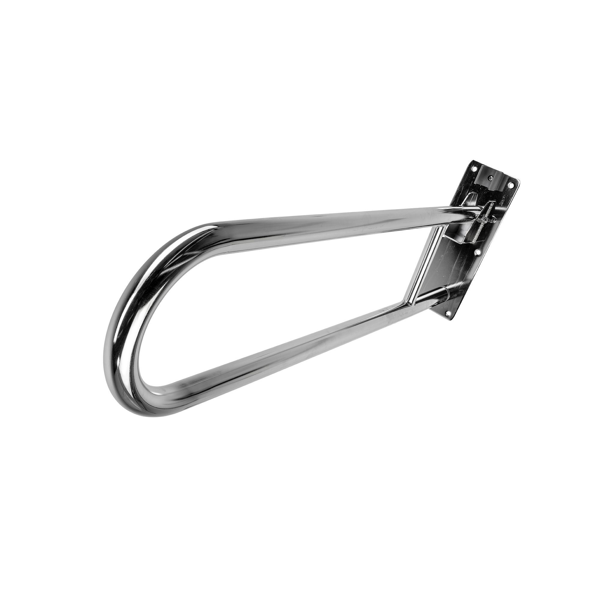 Croydex Chrome effect Straight Support Fold away Wall-mounted Grab rail (L)850mm