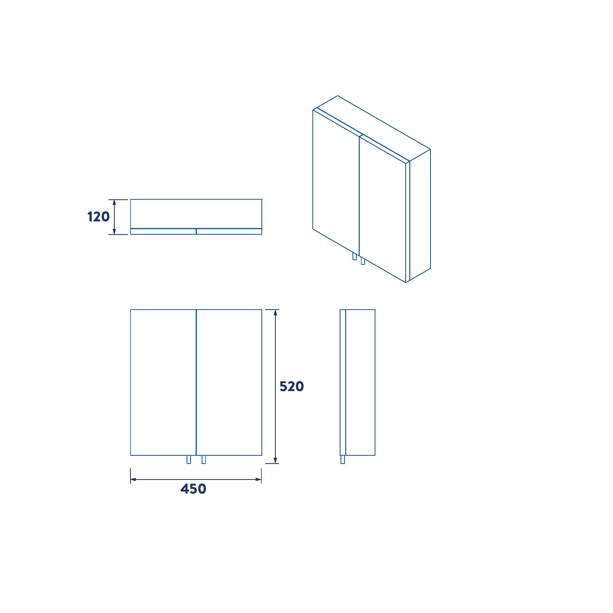 Croydex Cullen Gloss White Wall-mounted Double Bathroom Cabinet (H)50cm (W)45cm