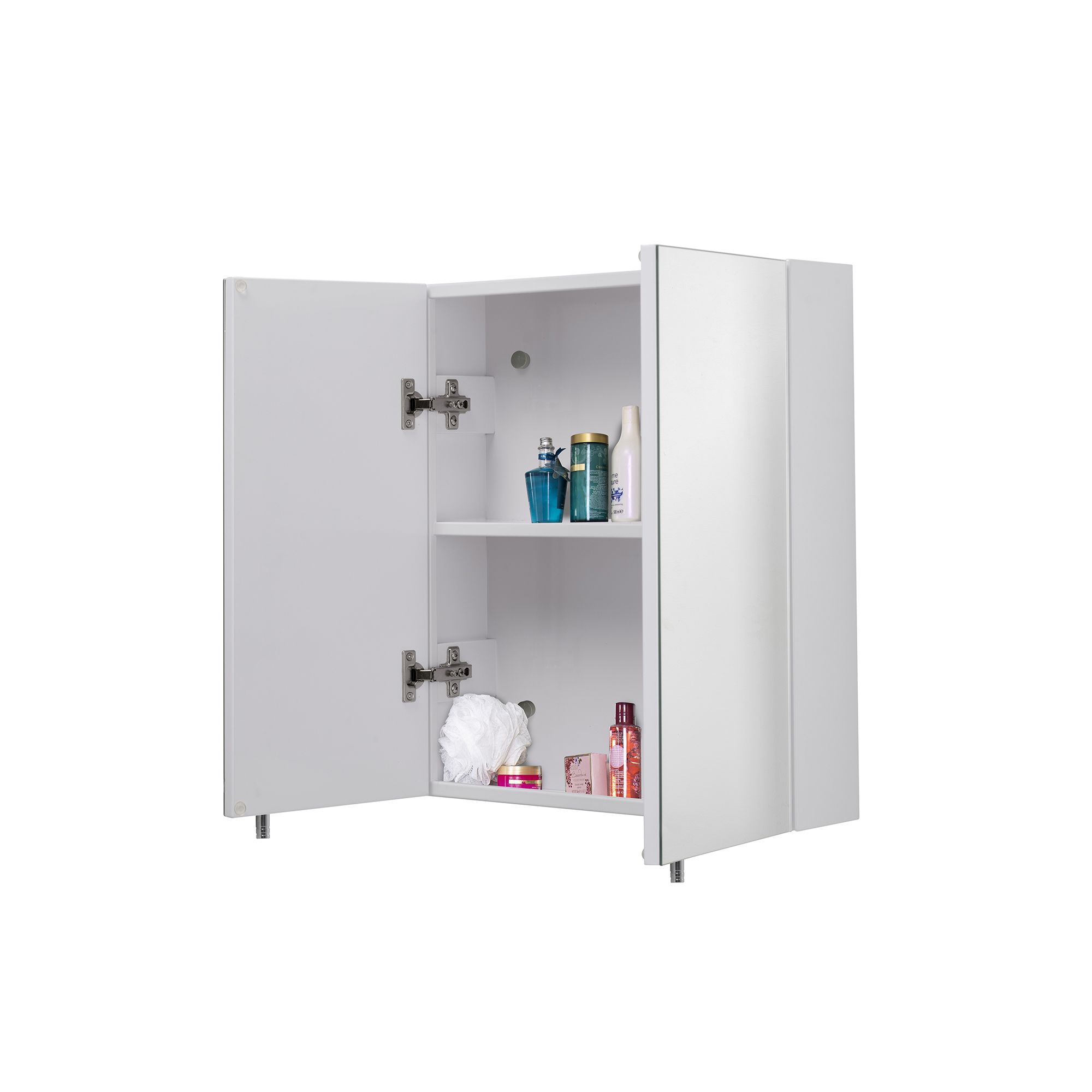 Croydex Cullen Gloss White Wall-mounted Double Bathroom Cabinet (H)50cm (W)45cm