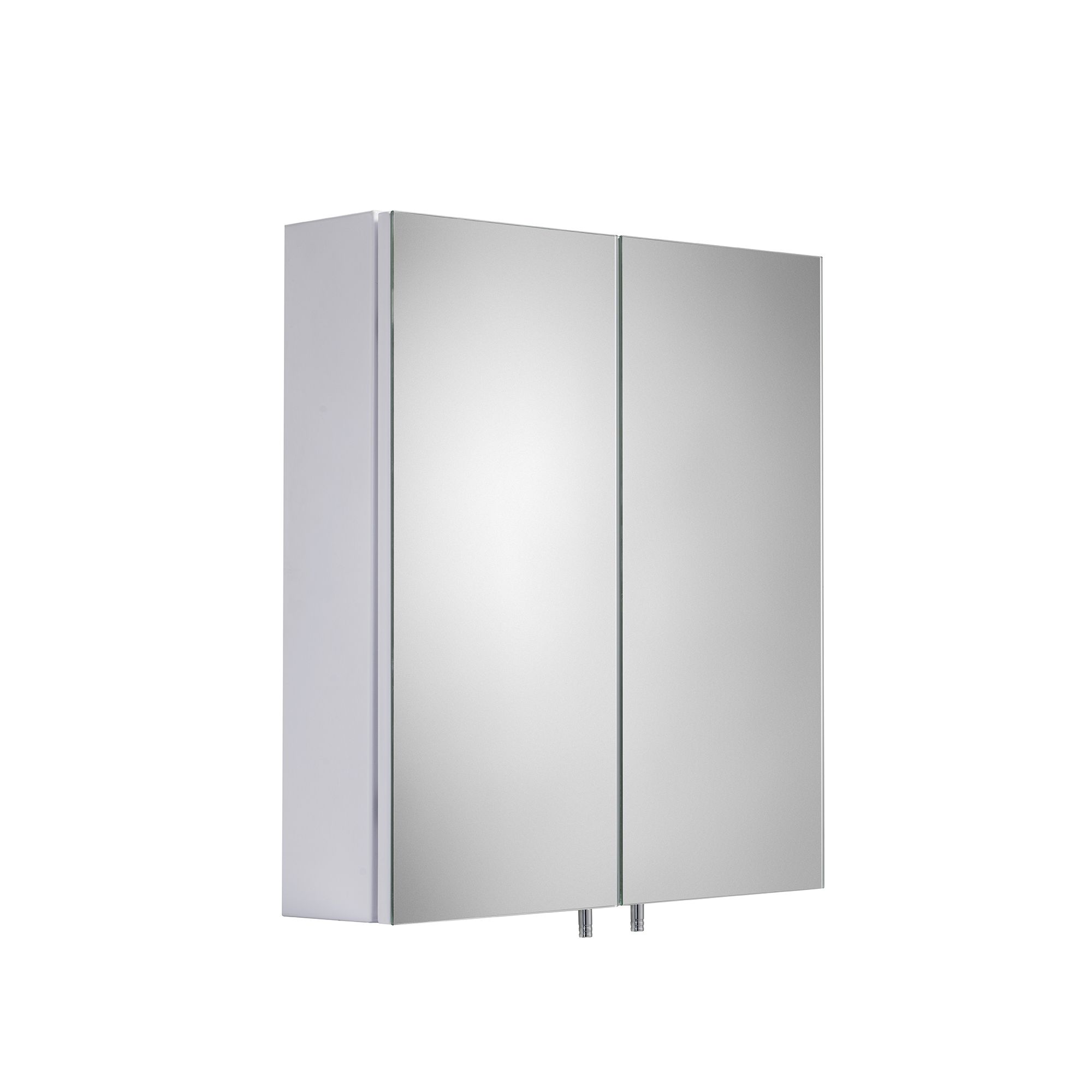 Croydex Cullen Gloss White Wall-mounted Double Bathroom Cabinet (H)50cm (W)45cm