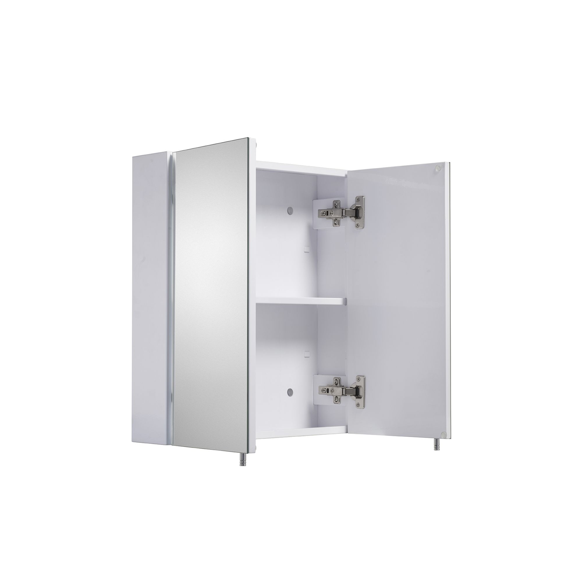 Croydex Cullen Gloss White Wall-mounted Double Bathroom Cabinet (H)50cm (W)45cm