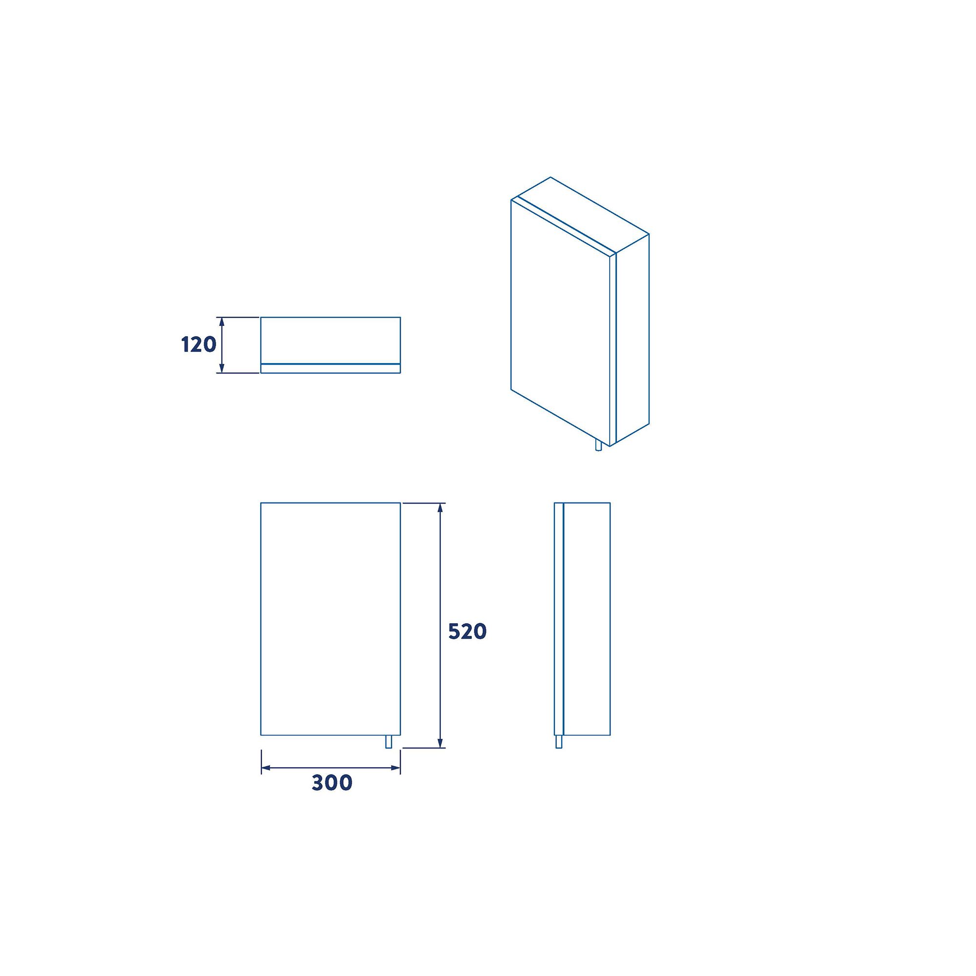 Croydex Cullen Gloss White Wall-mounted Single Bathroom Cabinet (H)50cm (W)30cm