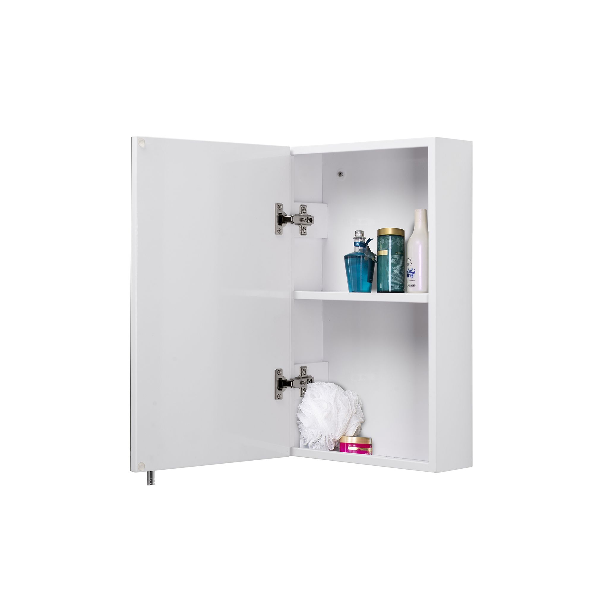 Croydex Cullen Gloss White Wall-mounted Single Bathroom Cabinet (H)50cm (W)30cm