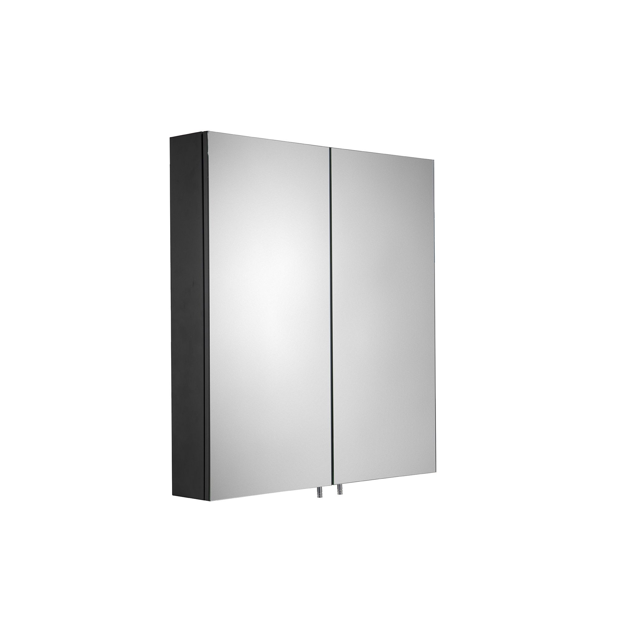 Croydex Dawley Matt Black Wall-mounted Double Bathroom Cabinet (H)67cm (W)60cm
