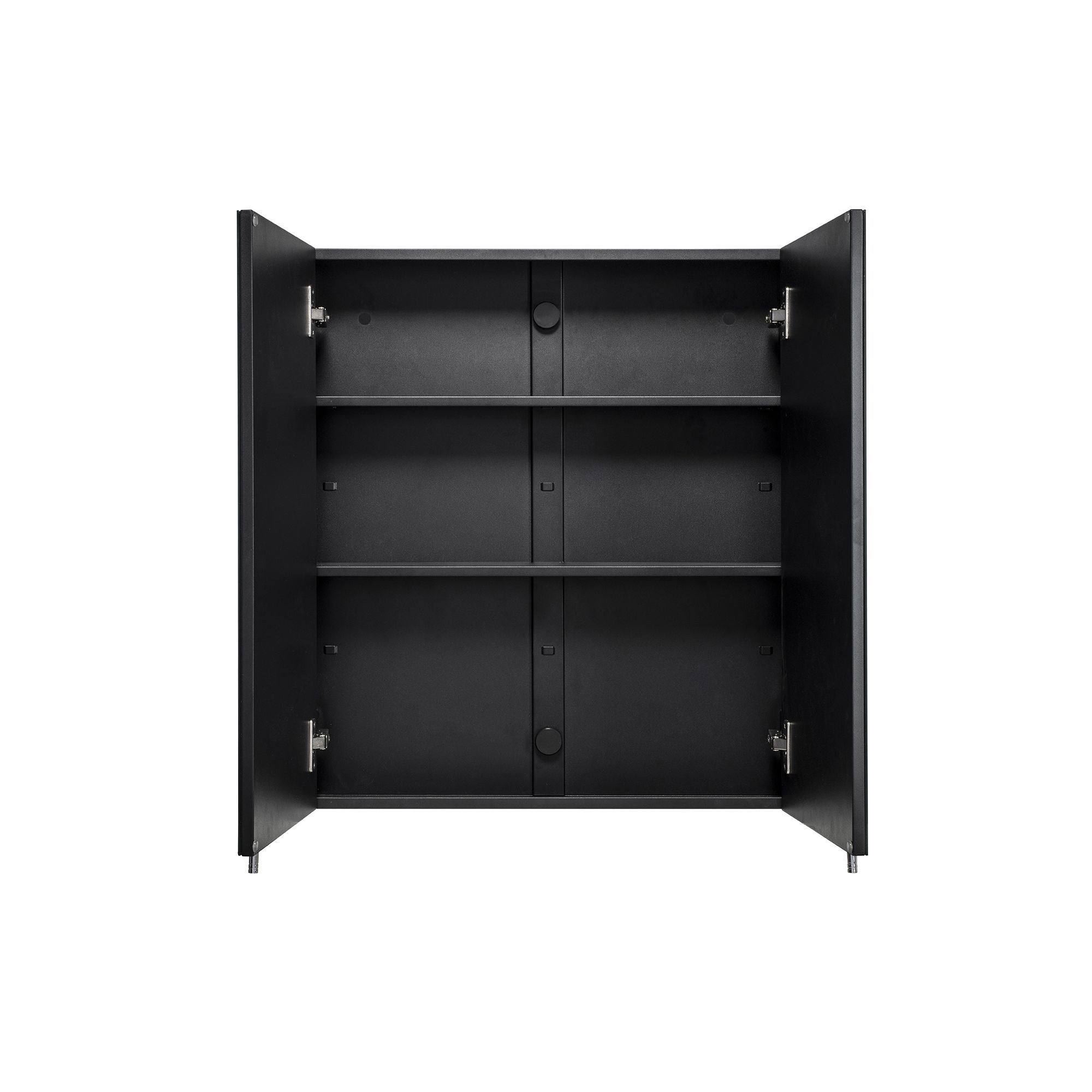 Croydex Dawley Matt Black Wall-mounted Double Bathroom Cabinet (H)67cm (W)60cm