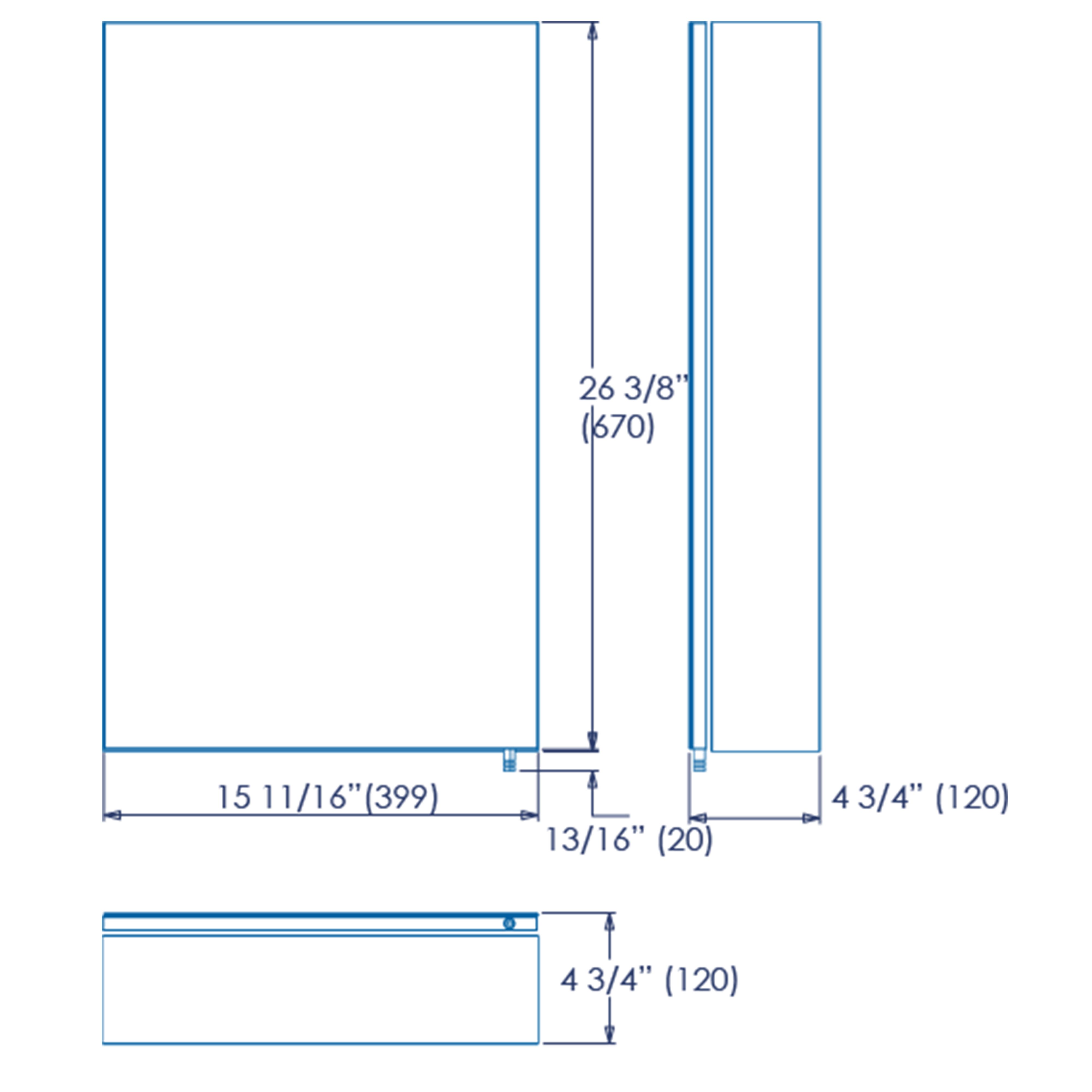 Croydex Dawley White Single Bathroom Wall cabinet With Mirrored door (H)690mm (W)400mm