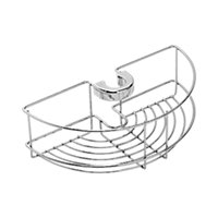 Croydex Easy fit Chrome effect Steel 1 tier Shower basket (W)26.5cm