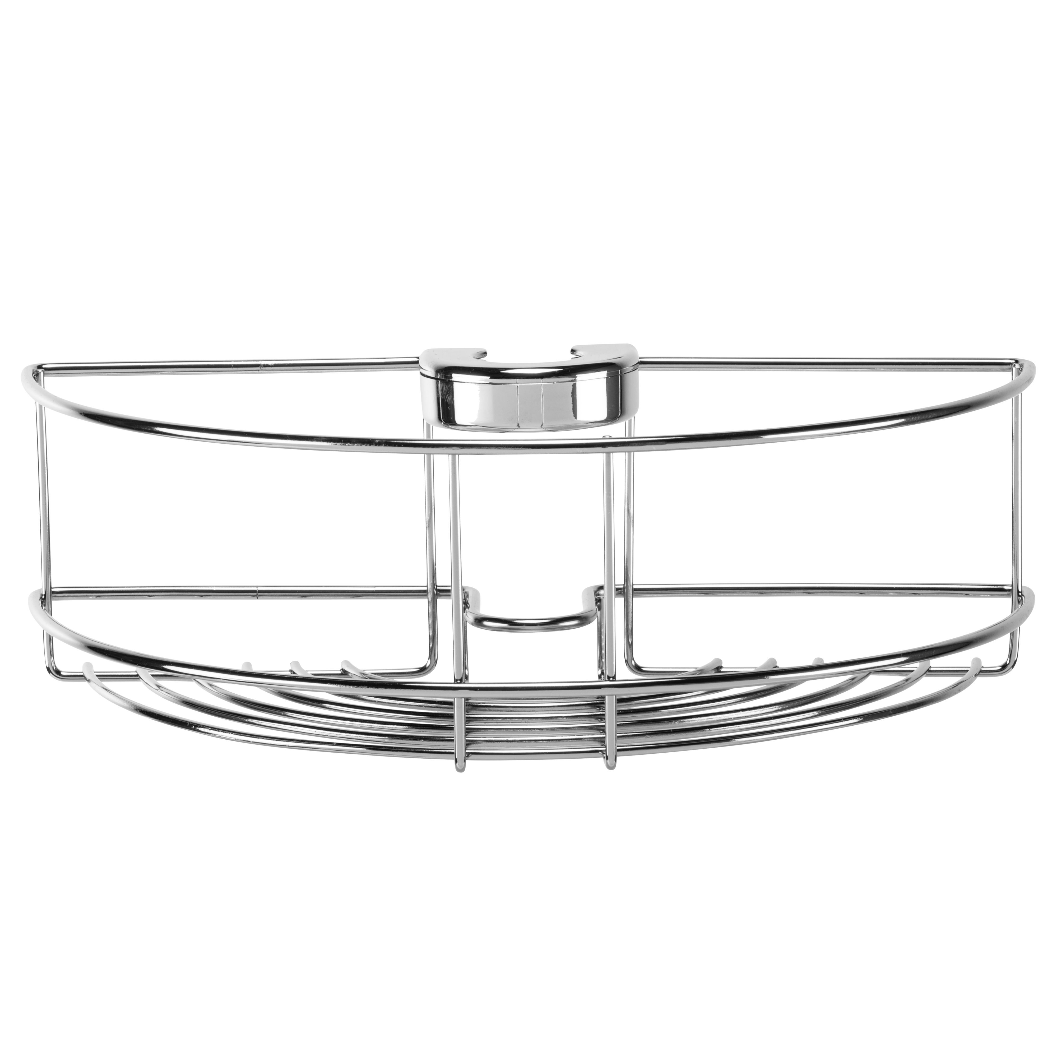 Croydex Easy fit Chrome effect Steel 1 tier Shower basket (W)26.5cm