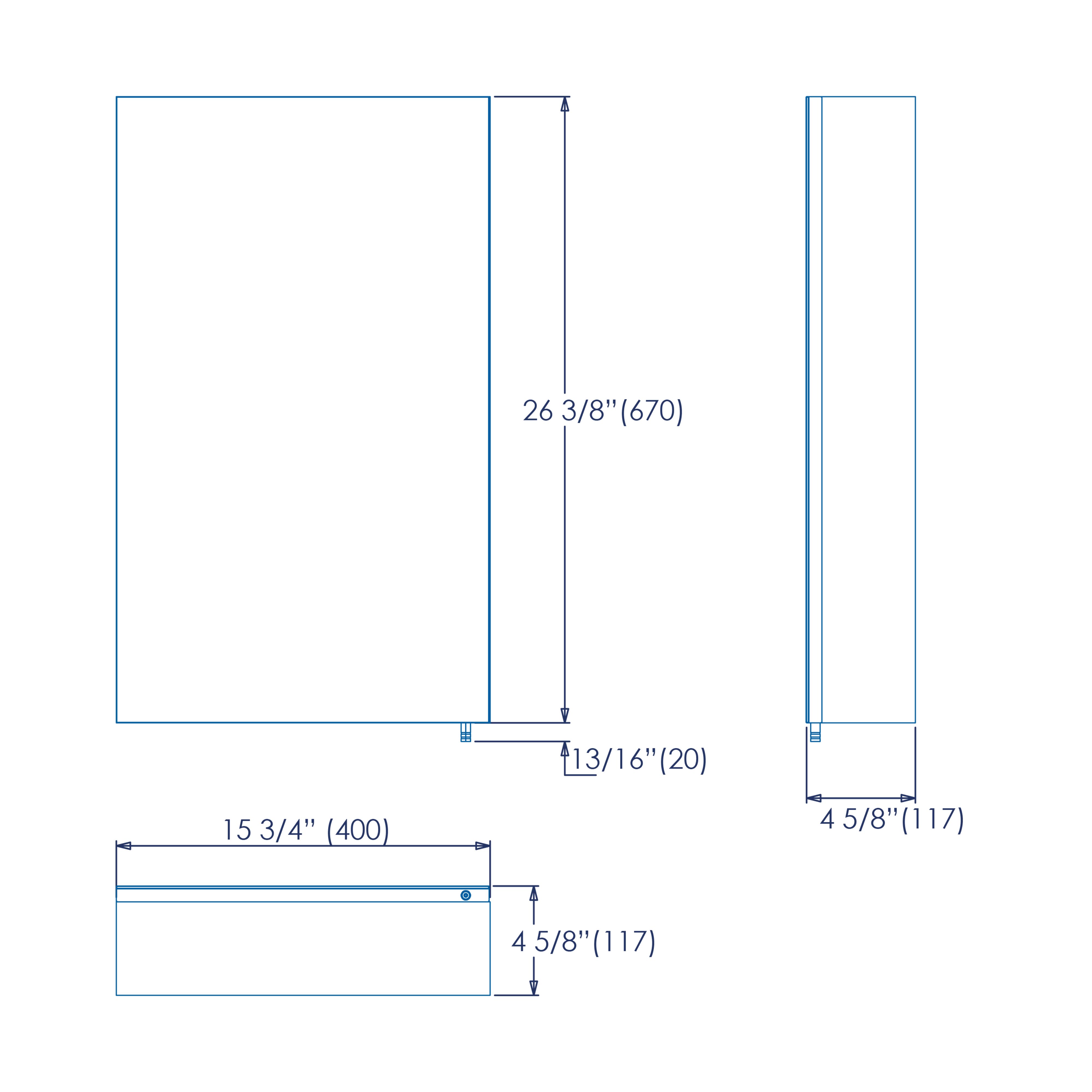 Croydex Finchley Single Bathroom Wall cabinet With Mirrored door (H)690mm (W)400mm