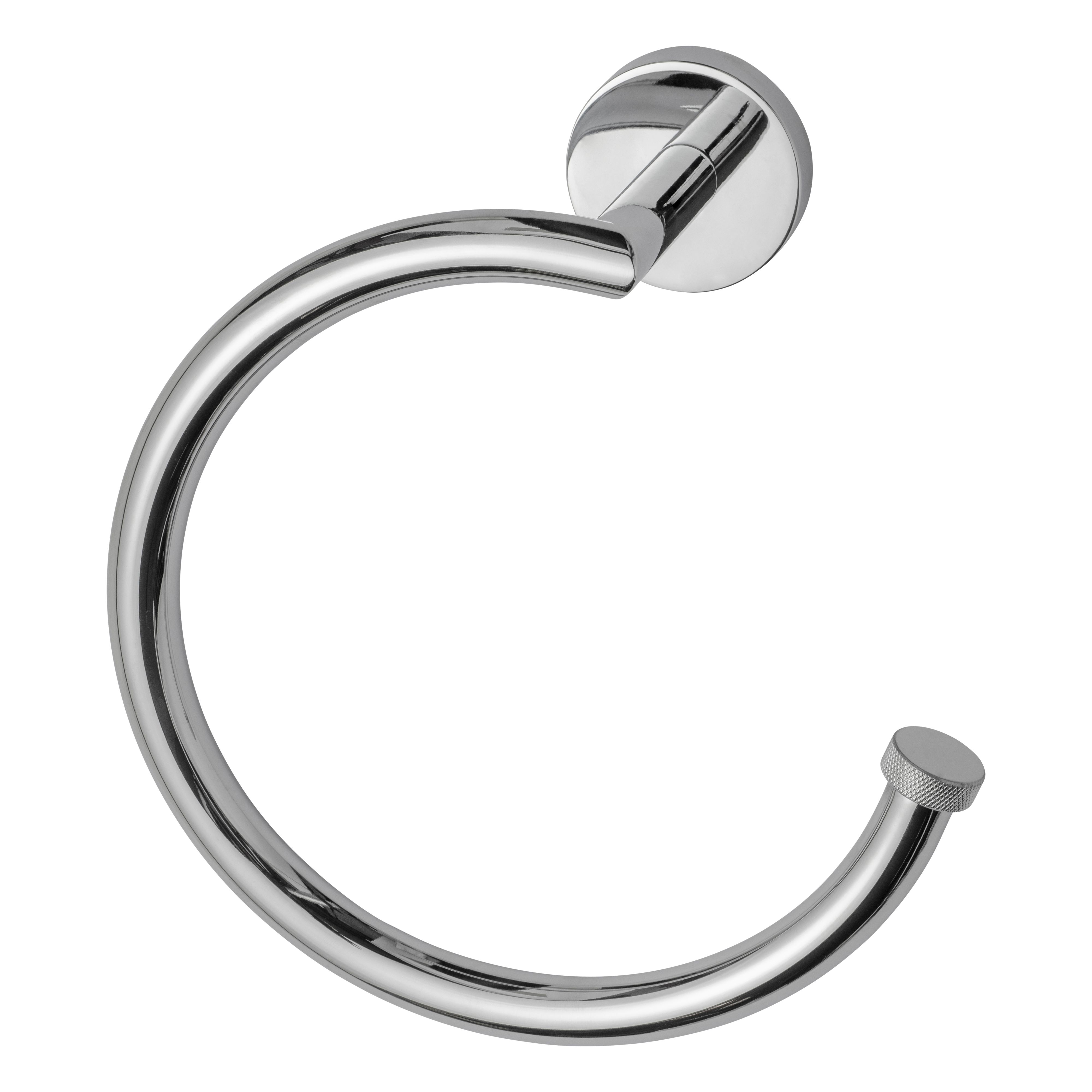 Croydex Flexi-fix Knightsbridge Chrome effect Stainless steel Wall-mounted Towel ring (W)18.8cm