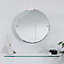 Croydex Flexi-Fix Metra Chrome effect Round Wall-mounted Bathroom & WC Mirror (H)45cm (W)45cm