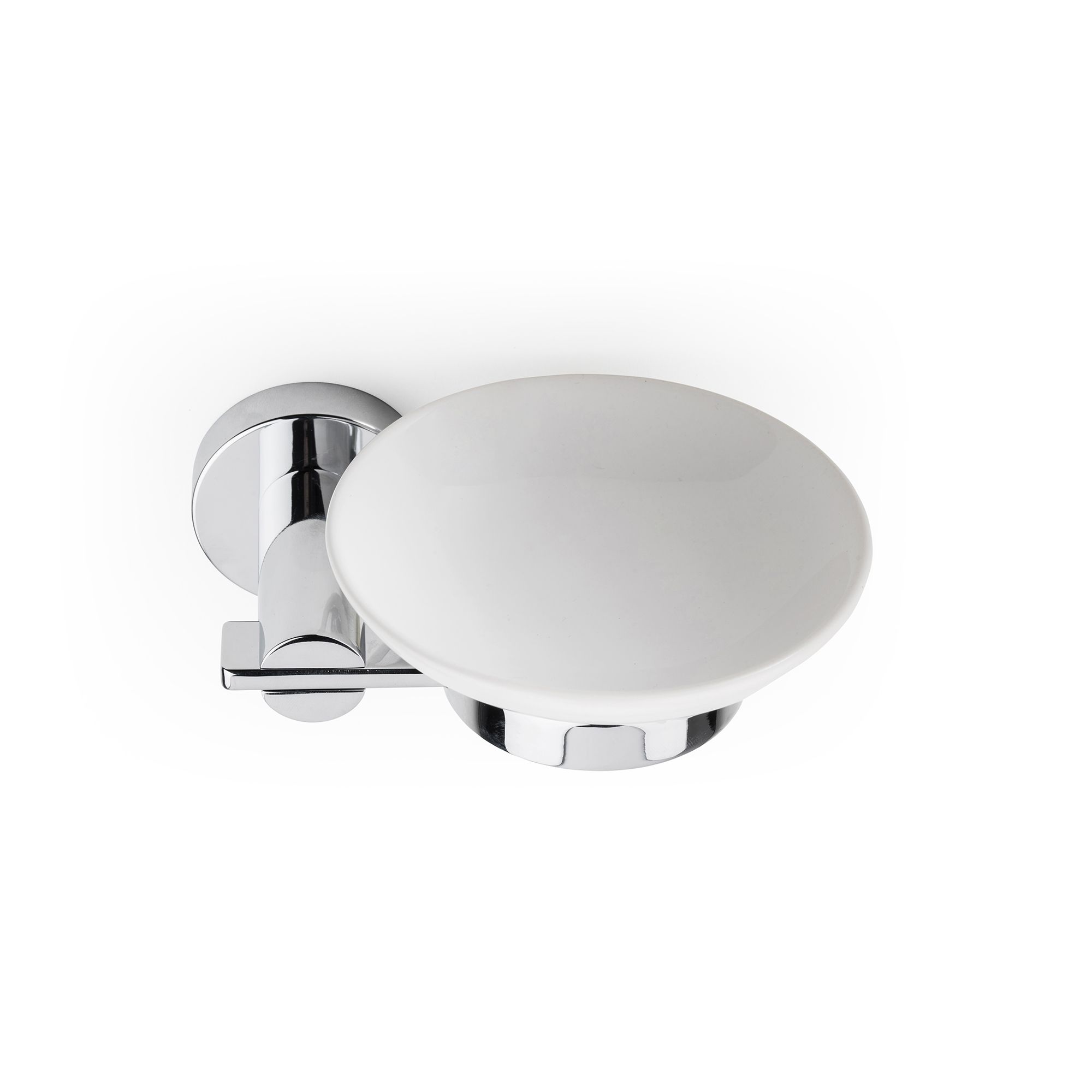 Croydex Flexi-Fix Metra White Silver effect Zinc alloy Soap dish & holder