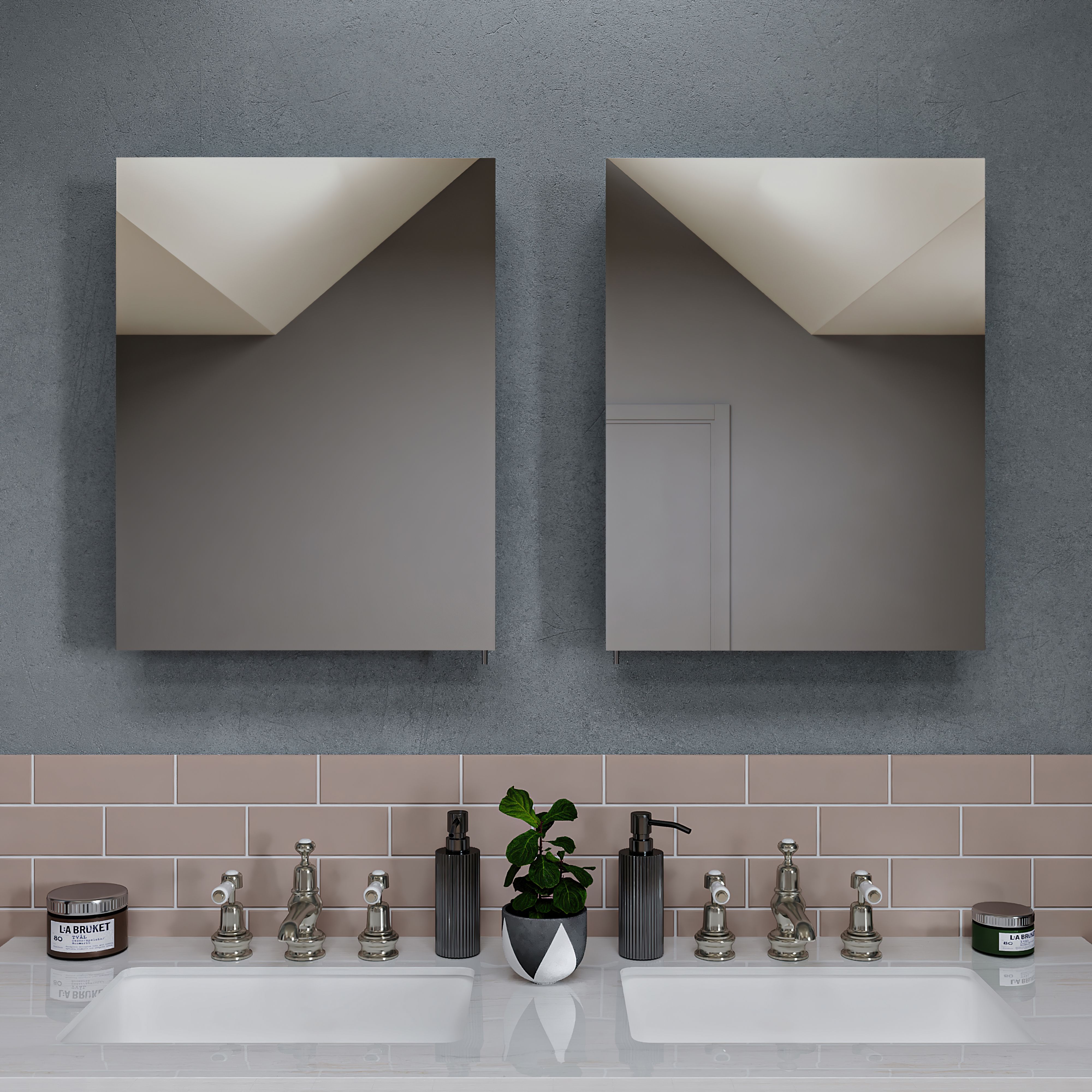Croydex Hartford Single Bathroom Wall cabinet With Mirrored door (H)662mm (W)510mm