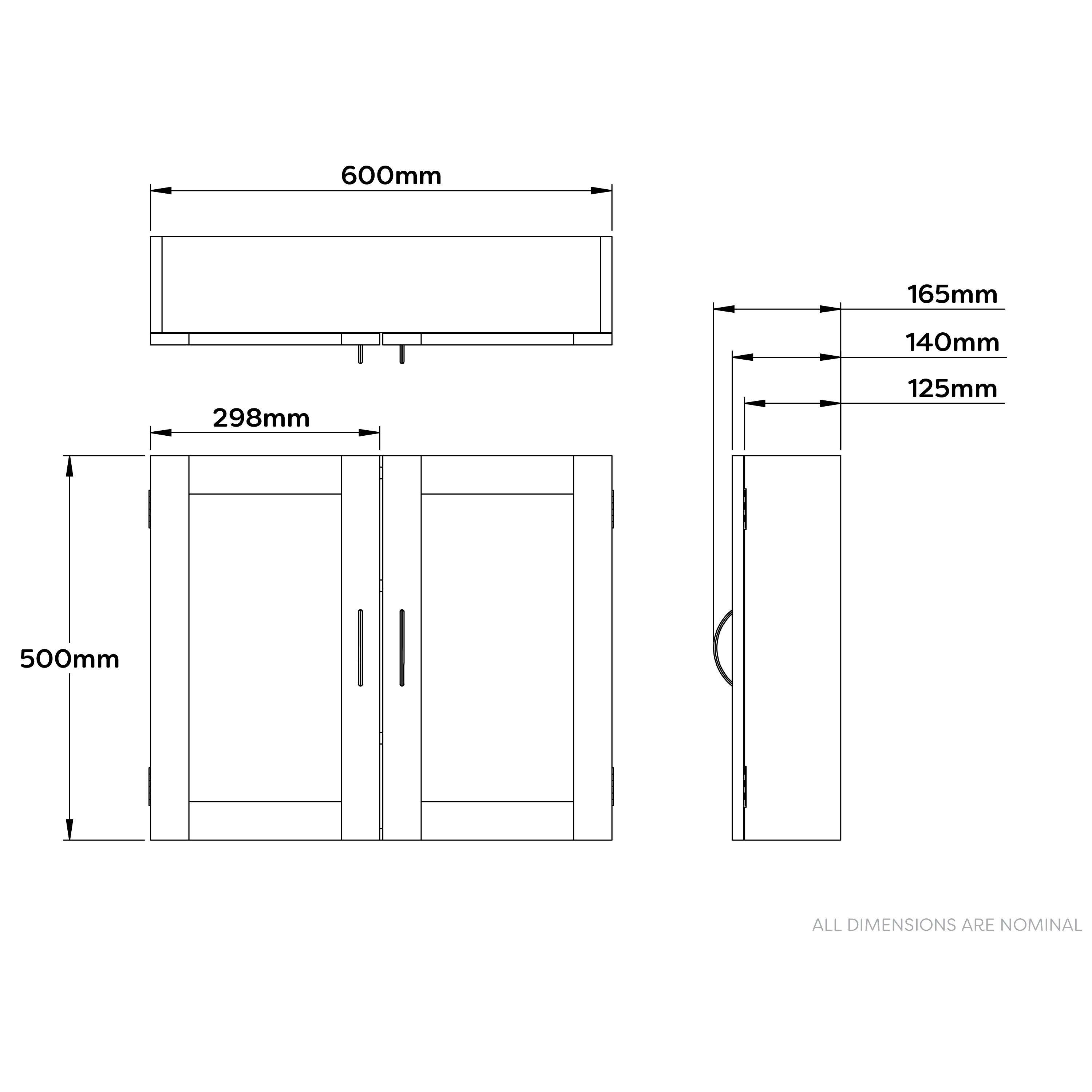 Croydex Hemlington Matt White Double Bathroom Cabinet With Mirrored door (H)500mm (W)600mm