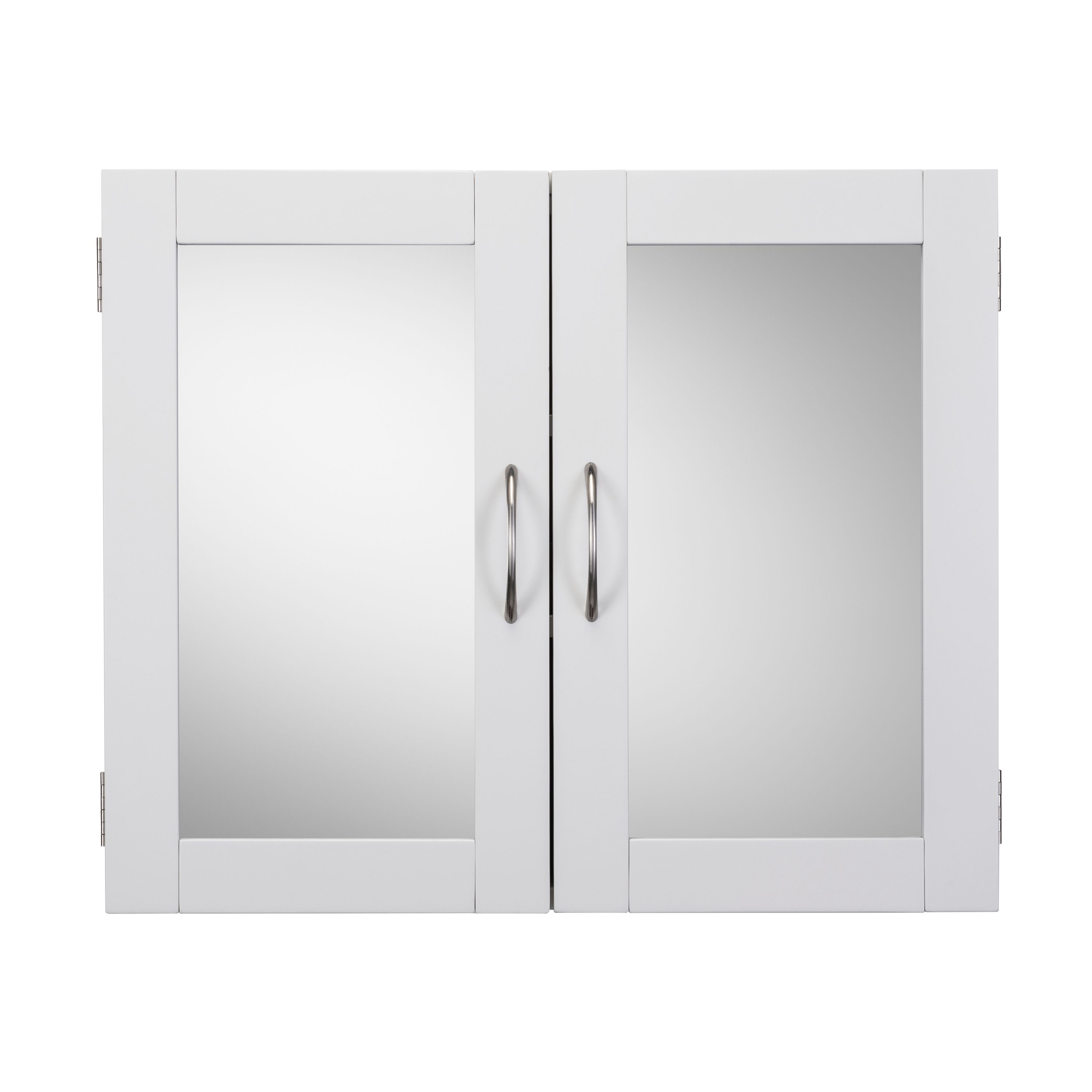 Croydex Hemlington Matt White Double Bathroom Cabinet With Mirrored door (H)500mm (W)600mm