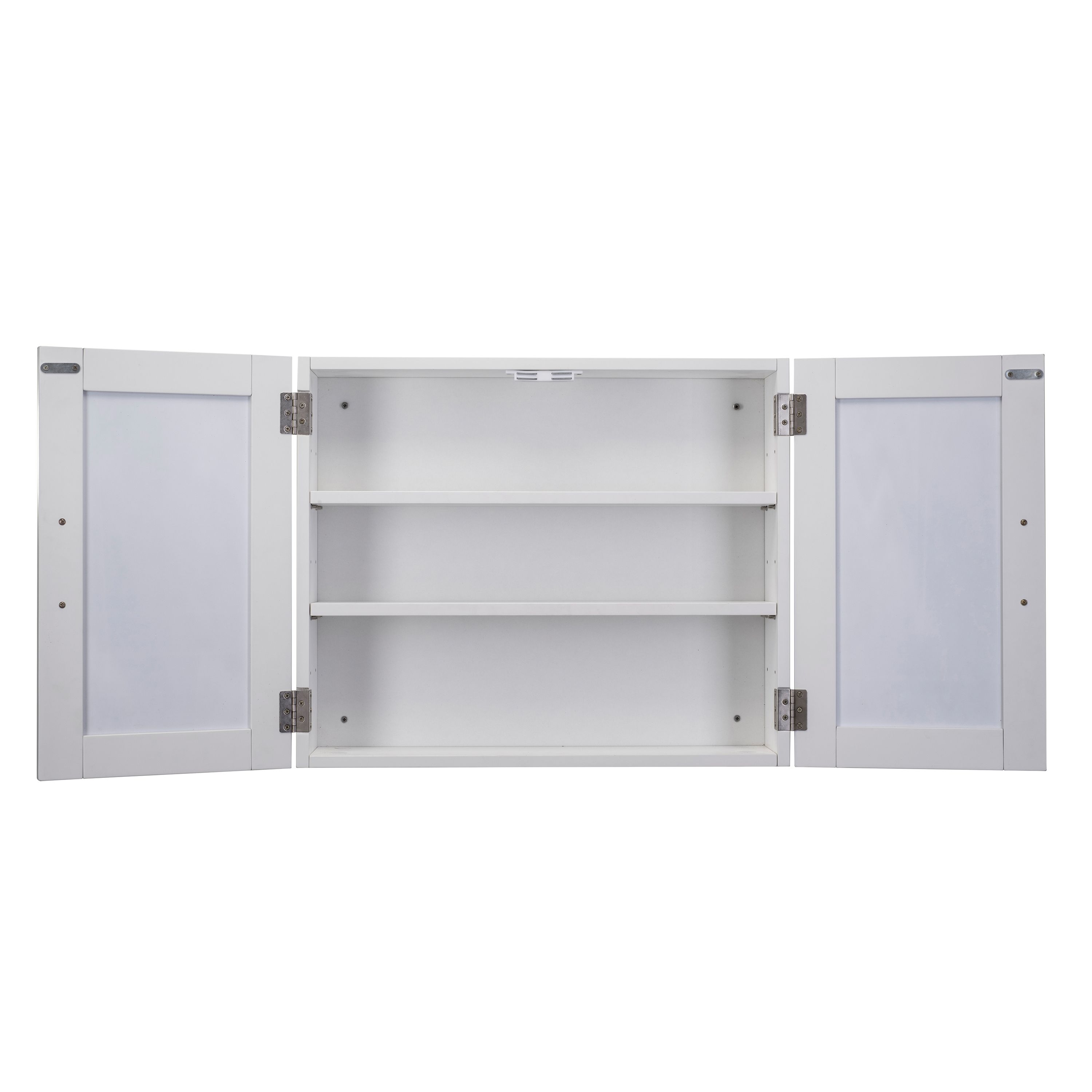Croydex Hemlington Matt White Double Bathroom Cabinet With Mirrored door (H)500mm (W)600mm
