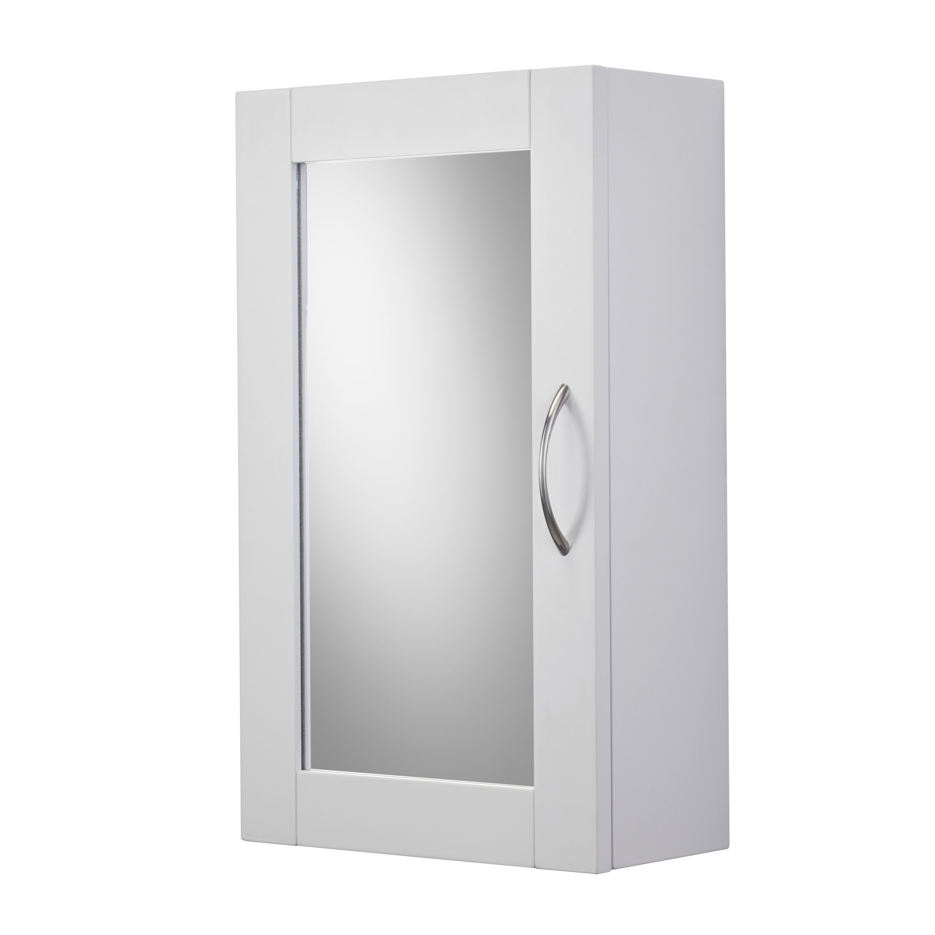 Croydex Hemlington Matt White Single Bathroom Cabinet With Mirrored door (H)500mm (W)300mm
