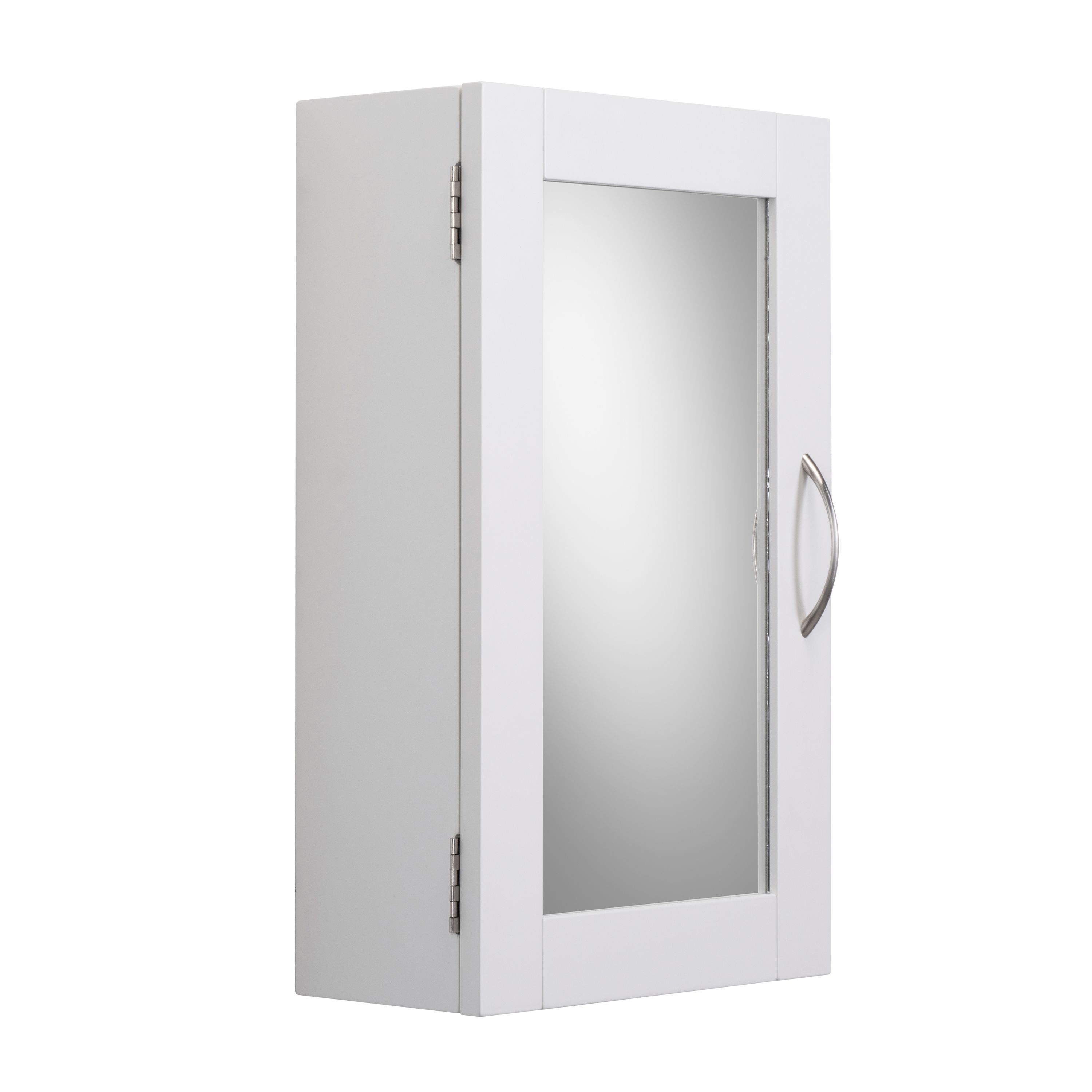Croydex Hemlington Matt White Single Bathroom Cabinet With Mirrored door (H)500mm (W)300mm