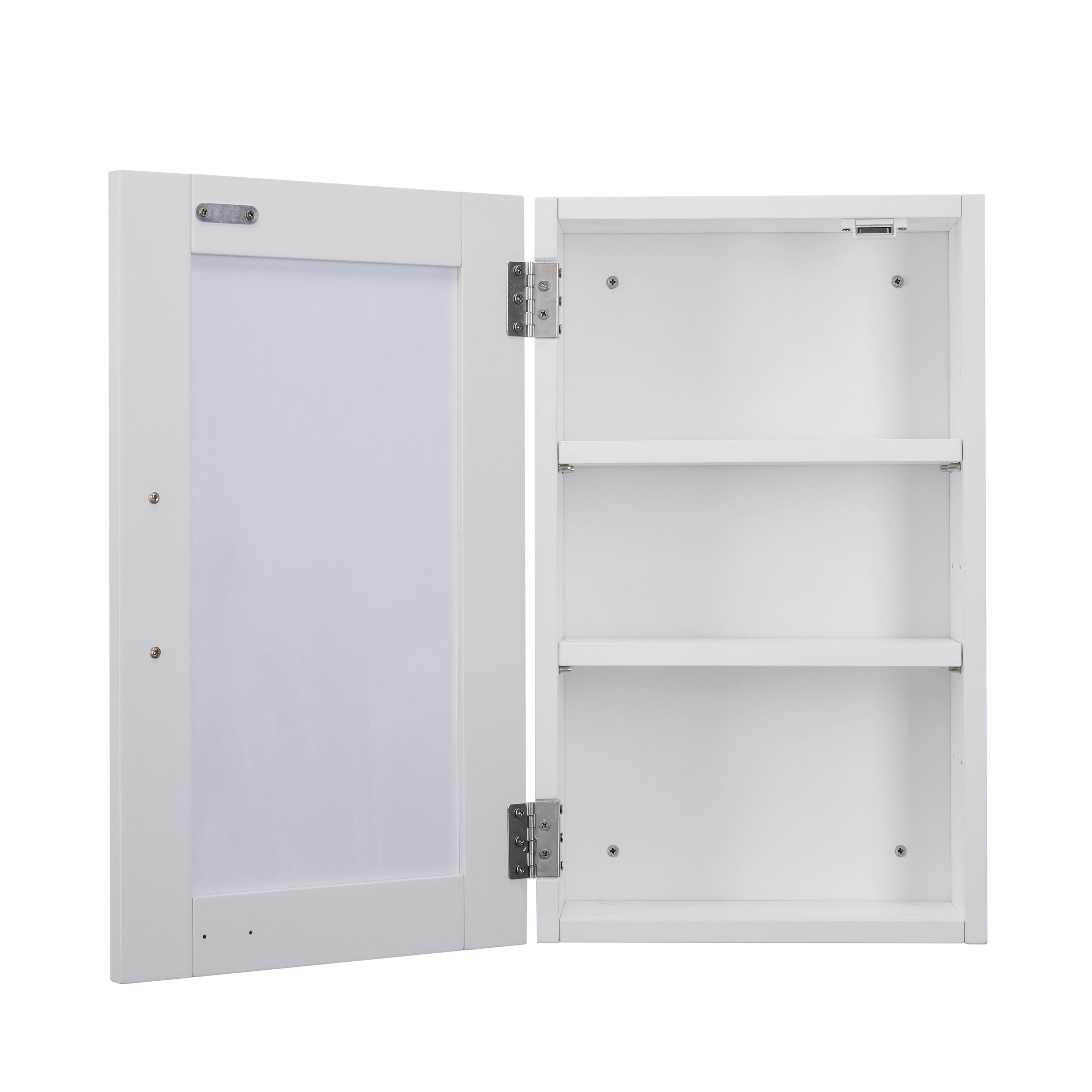 Croydex Hemlington Matt White Single Bathroom Cabinet With Mirrored door (H)500mm (W)300mm