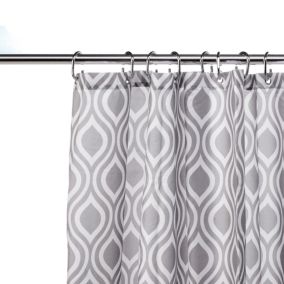 Croydex Hygeine 'n' Clean White & grey Medallion Shower curtain (W)180cm