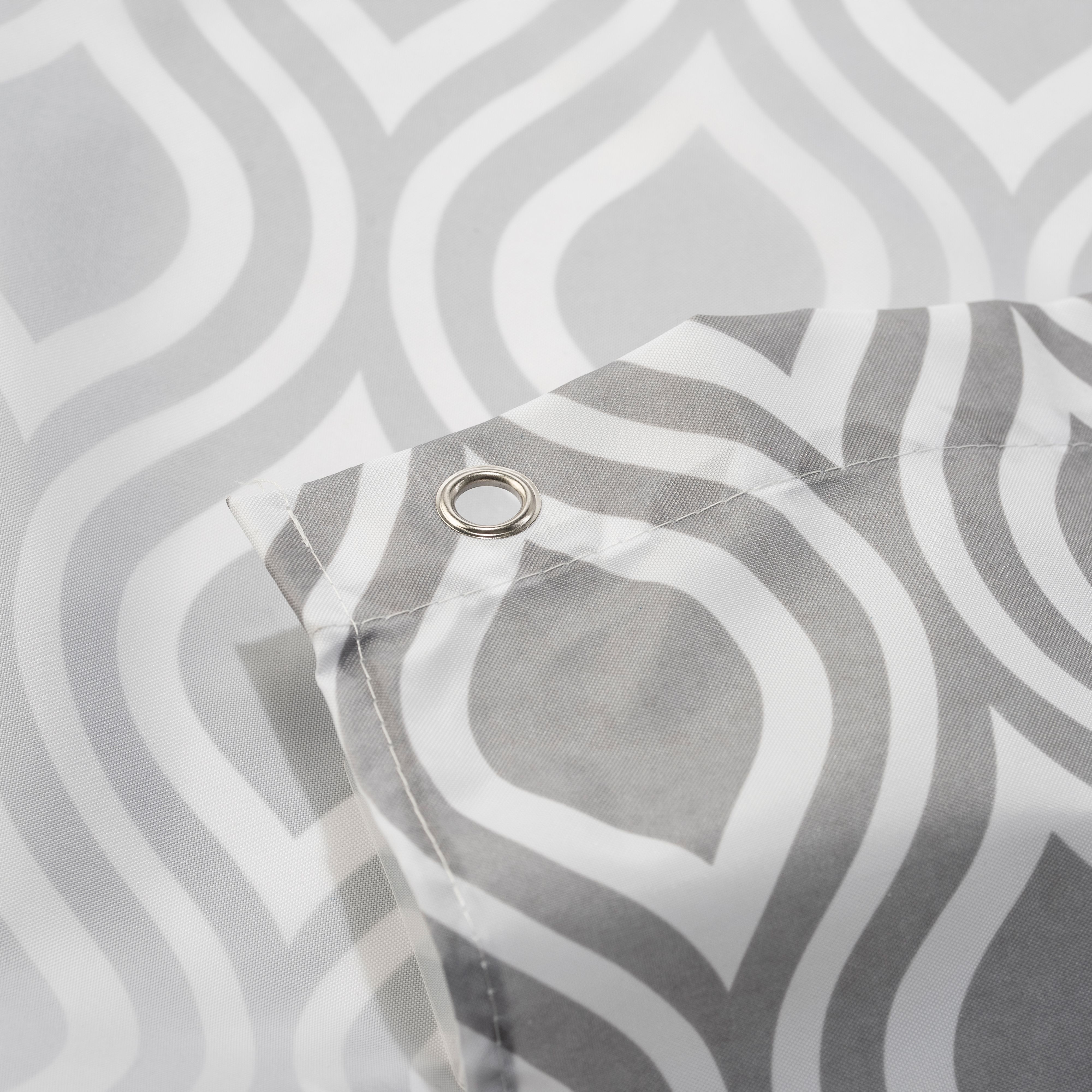 Croydex Hygeine 'n' Clean White & grey Medallion Shower curtain (W)180cm