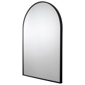 Croydex Matt Black Arch Wall-mounted Bathroom Mirror (H)73cm (W)50cm