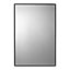 Croydex Matt Black Mirror effect Steel Rectangular Wall-mounted Bathroom Shelving (D)17.9cm (H)60cm (L)40cm
