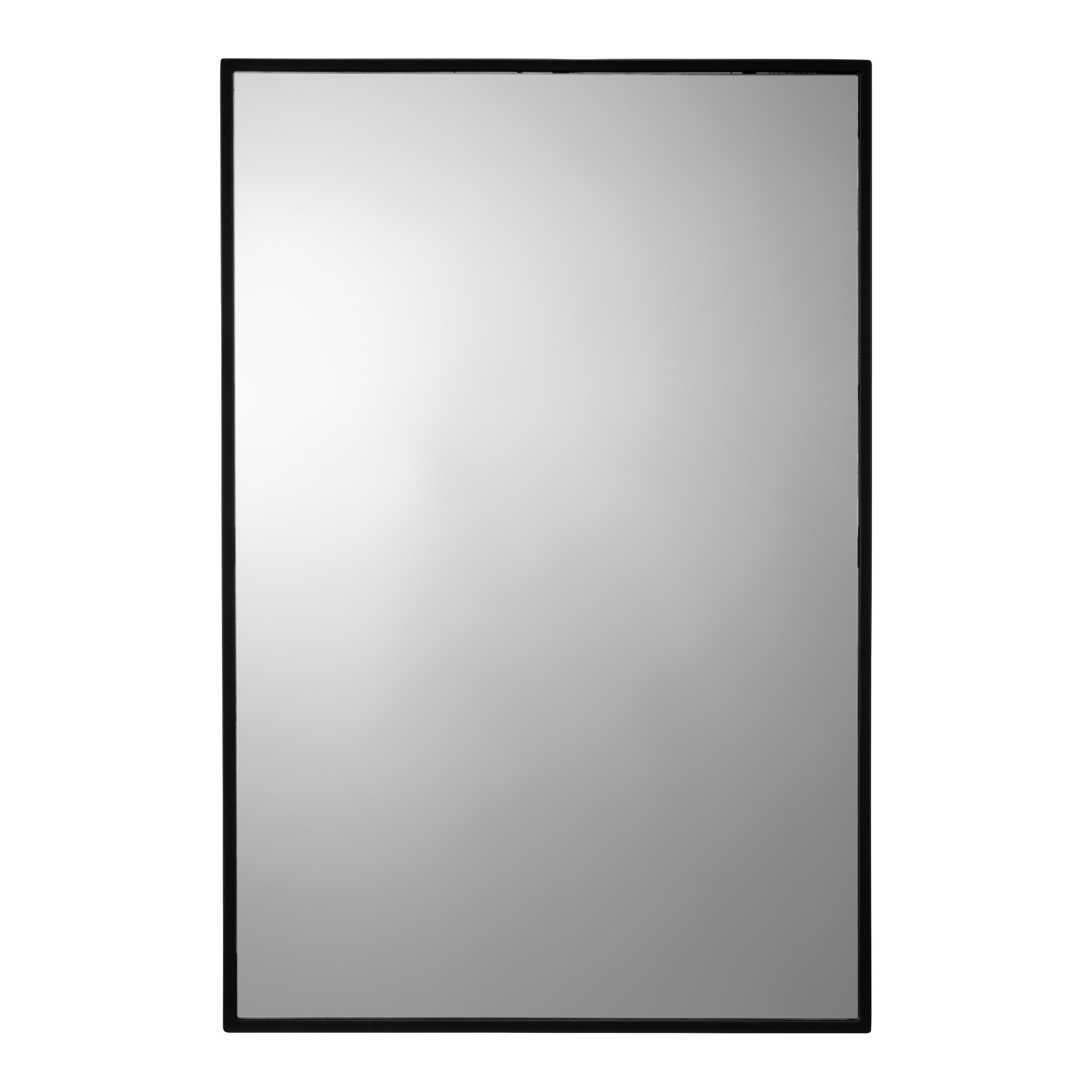 Croydex Matt Black Mirror effect Steel Rectangular Wall-mounted Bathroom Shelving (D)17.9cm (H)60cm (L)40cm
