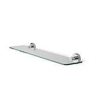 Croydex Metra Polished Chrome effect Wall-mounted Bathroom Shelf (D)13.4cm (H)5.4cm (L)59cm