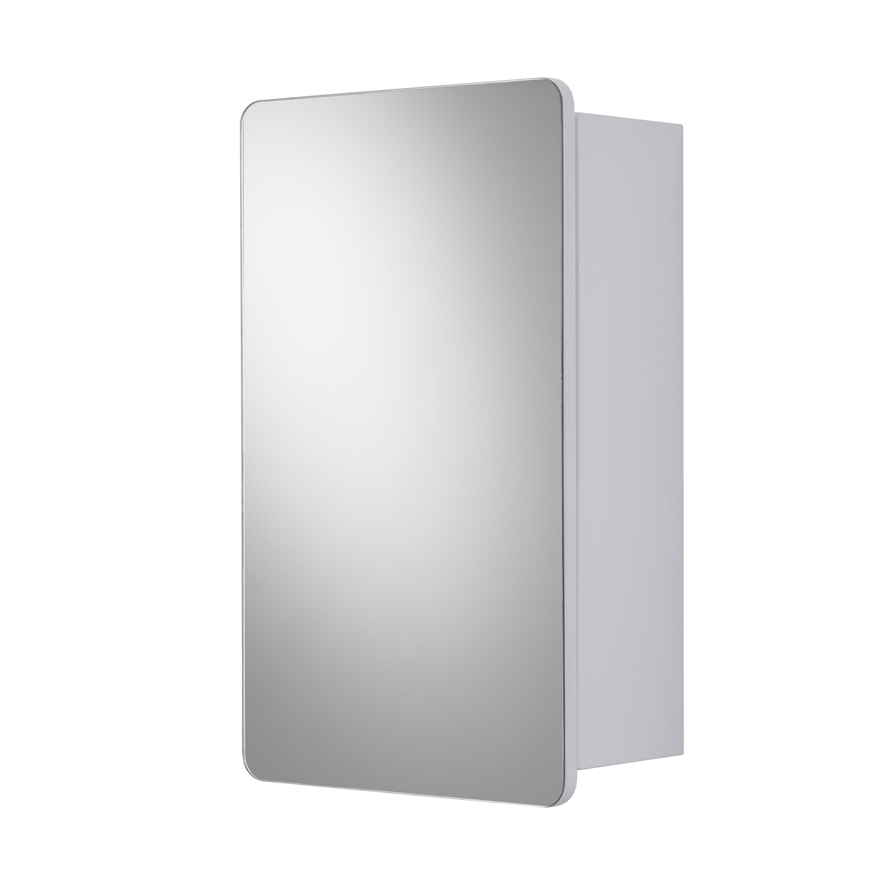 Croydex Mulino Matt White Single Bathroom Cabinet With Mirrored door (H)500mm (W)300mm