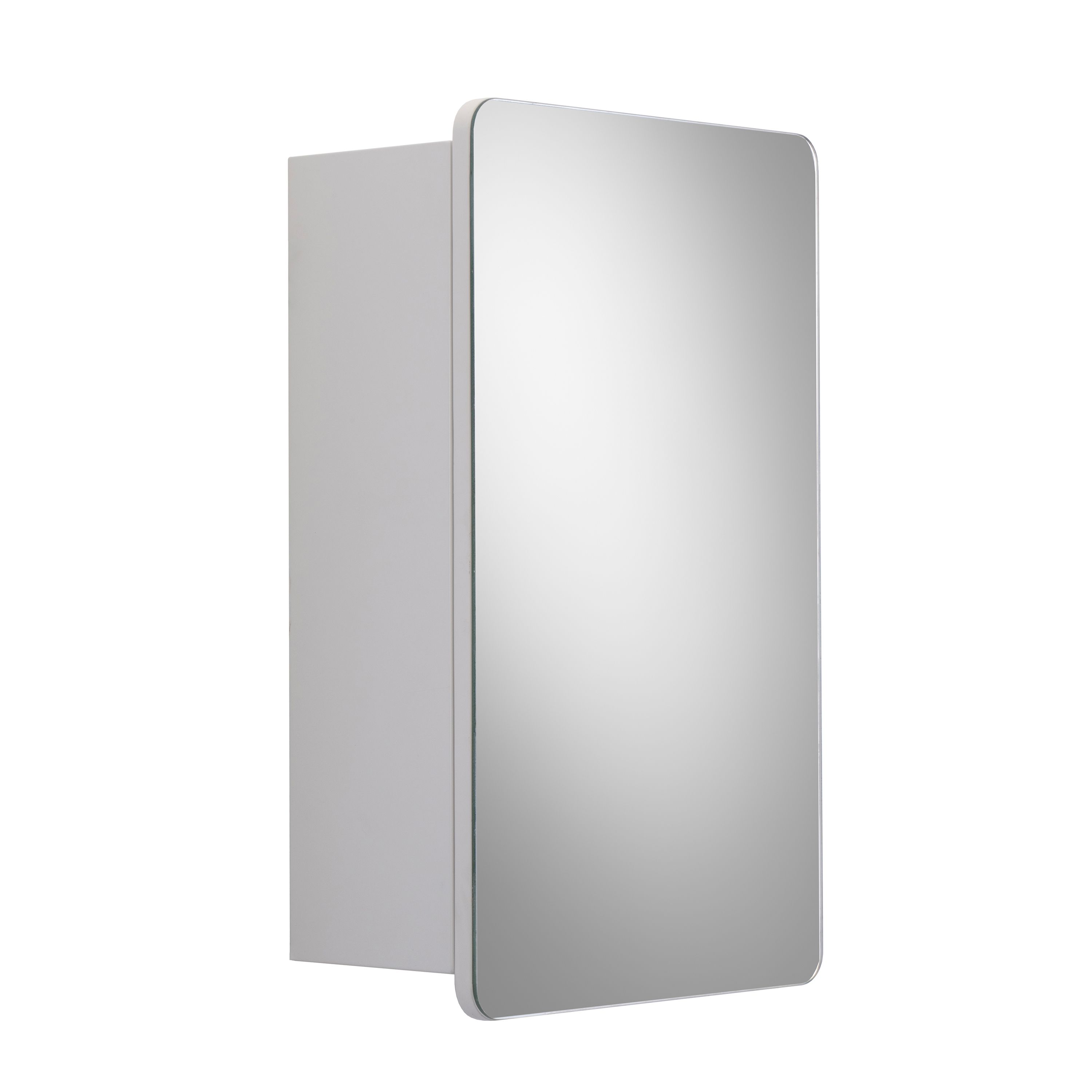 Croydex Mulino Matt White Single Bathroom Cabinet With Mirrored door (H)500mm (W)300mm