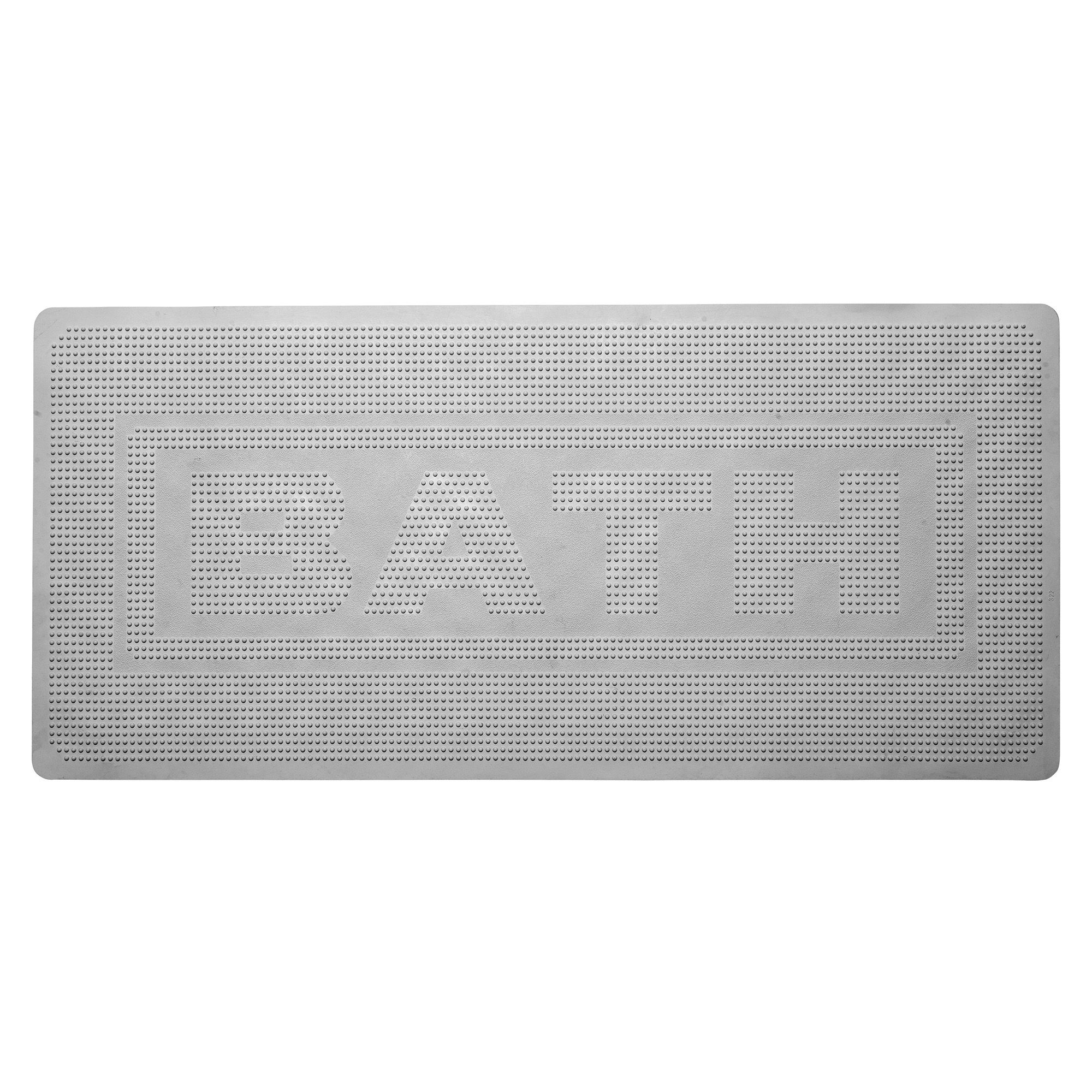 Croydex Rubagrip Grey Rectangular Bath mat (L)74cm (W)34cm