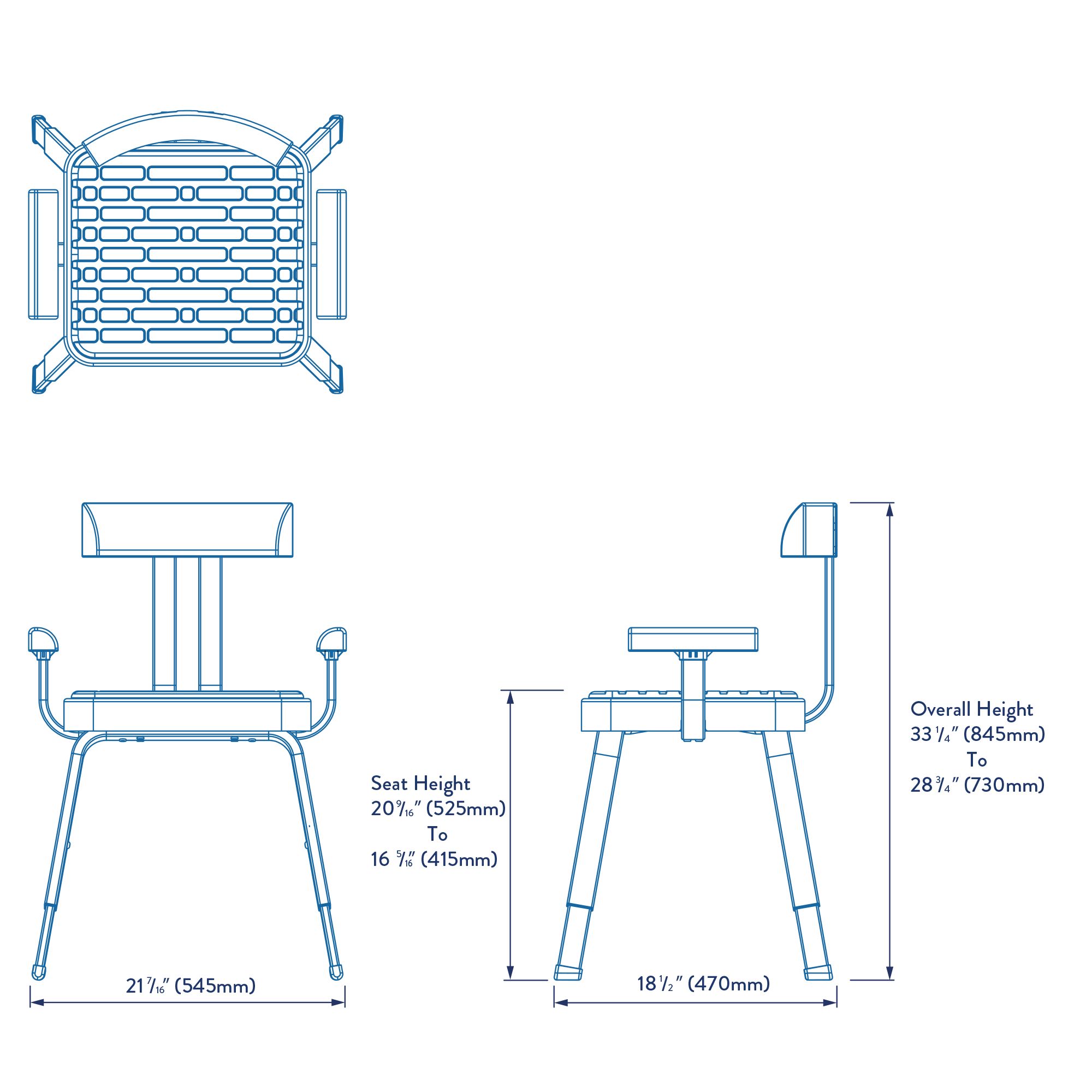 Croydex Serenity White Aluminium & moulded plastic Freestanding Shower chair (H)845mm (W)545mm